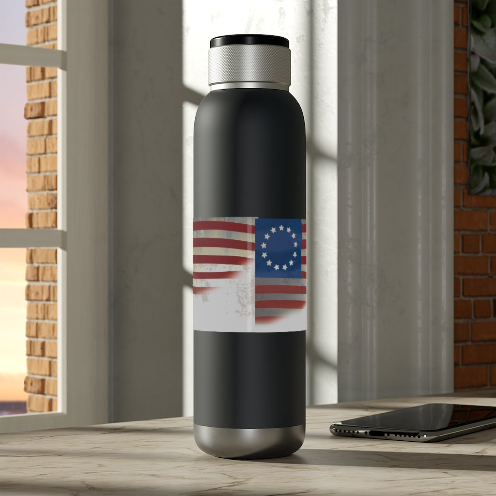 Old Glory Soundwave Copper Vacuum Audio Bottle 22oz