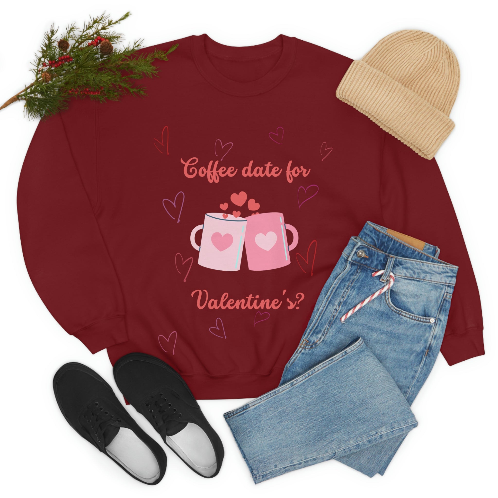 Coffee Date For Valentine's Unisex Heavy Blend™ Crewneck Sweatshirt