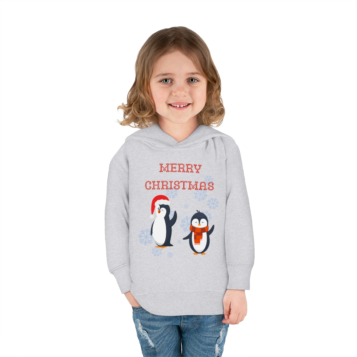 Penguins Merry Christmas Toddler Pullover Fleece Hoodie