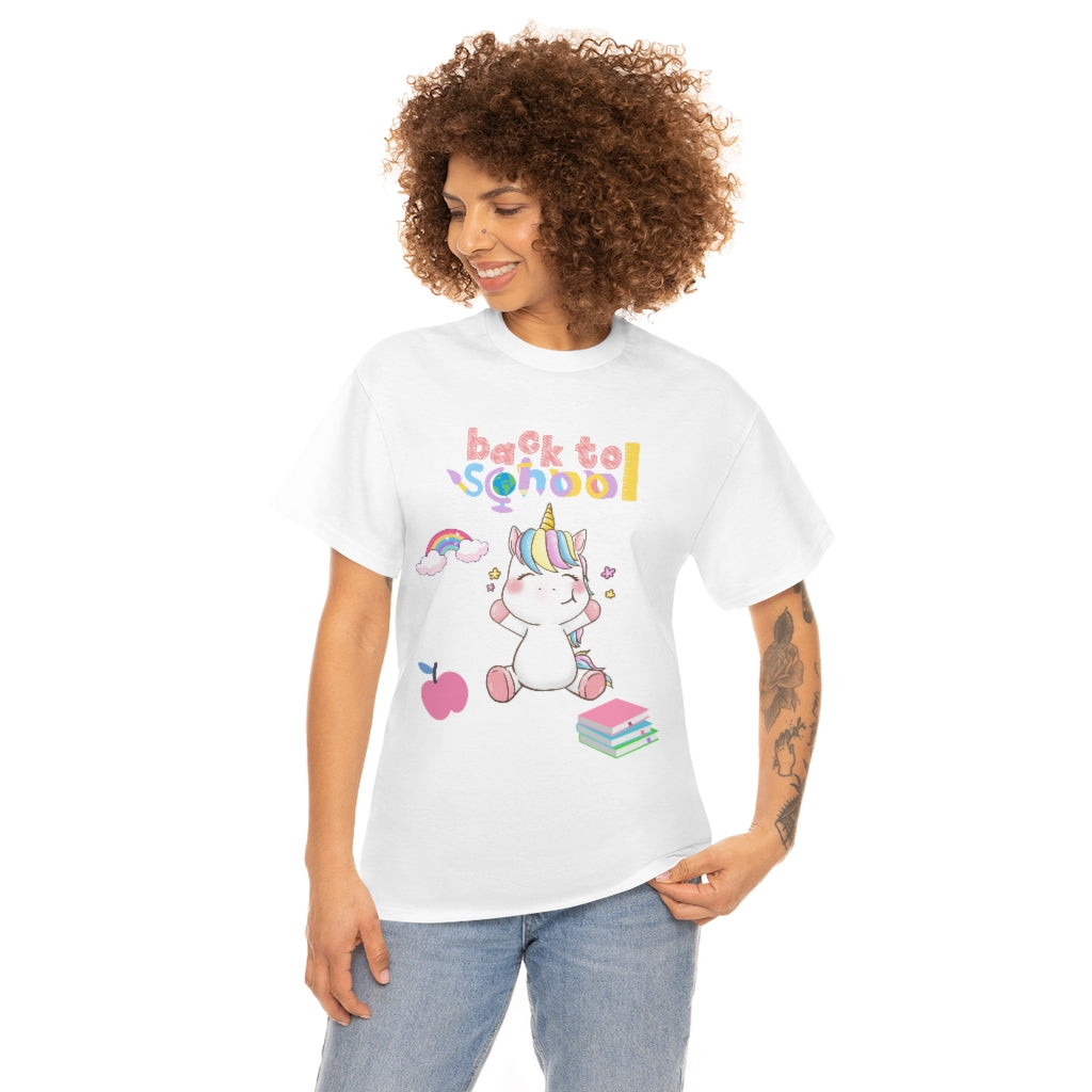 Back to School Unicorn Unisex Heavy Cotton Tee