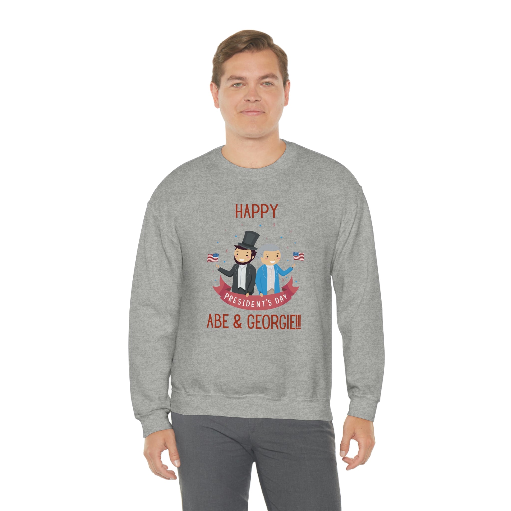 Happy President's Day Abe & Georgie!!! Unisex Heavy Blend™ Crewneck Sweatshirt