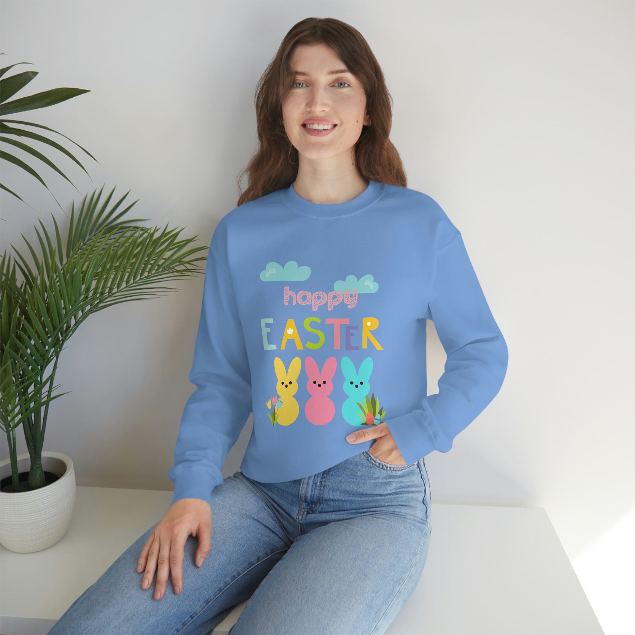 Happy Easter Bunny Unisex Heavy Blend™ Crewneck Sweatshirt