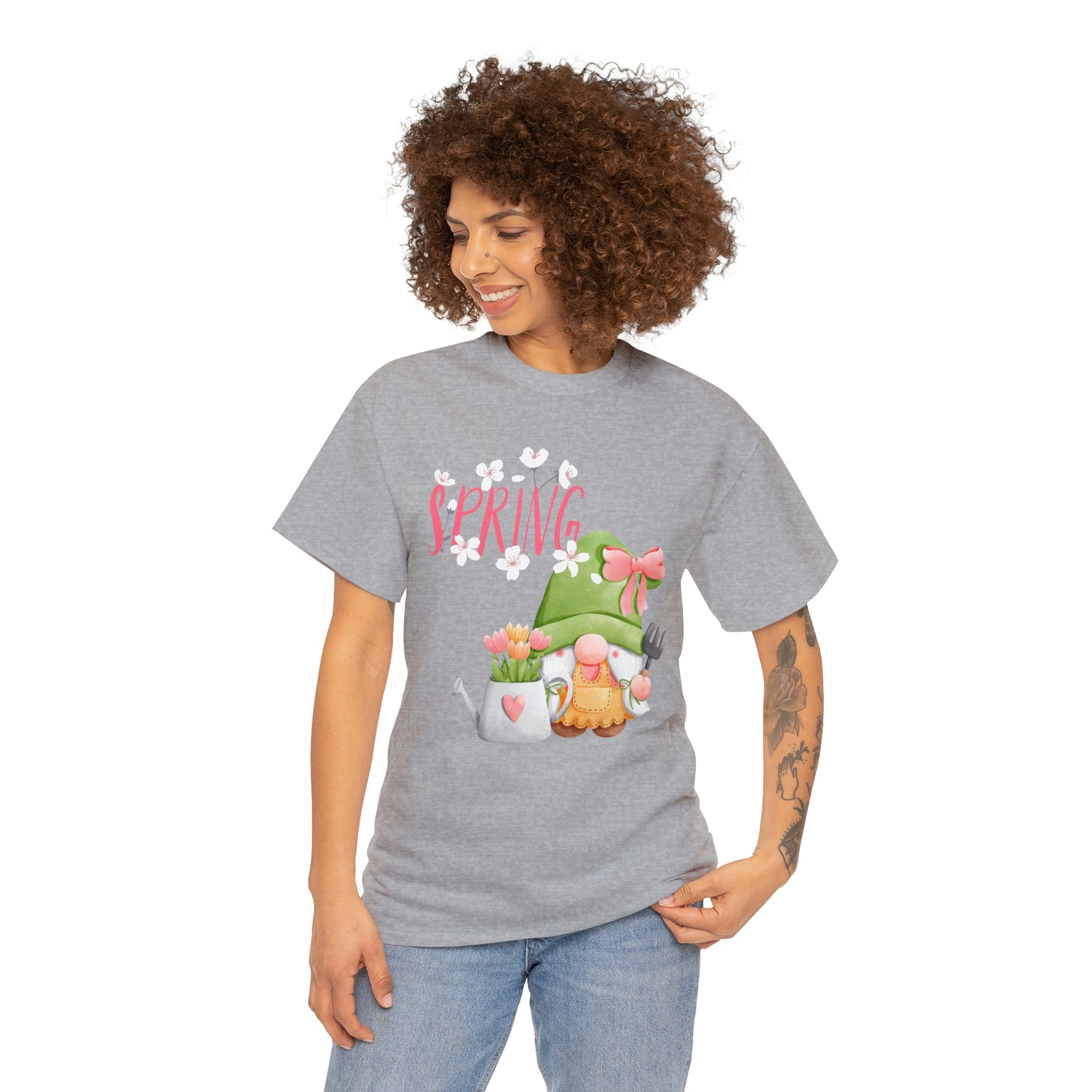 Gnome Happy Spring Unisex Heavy Cotton Tee