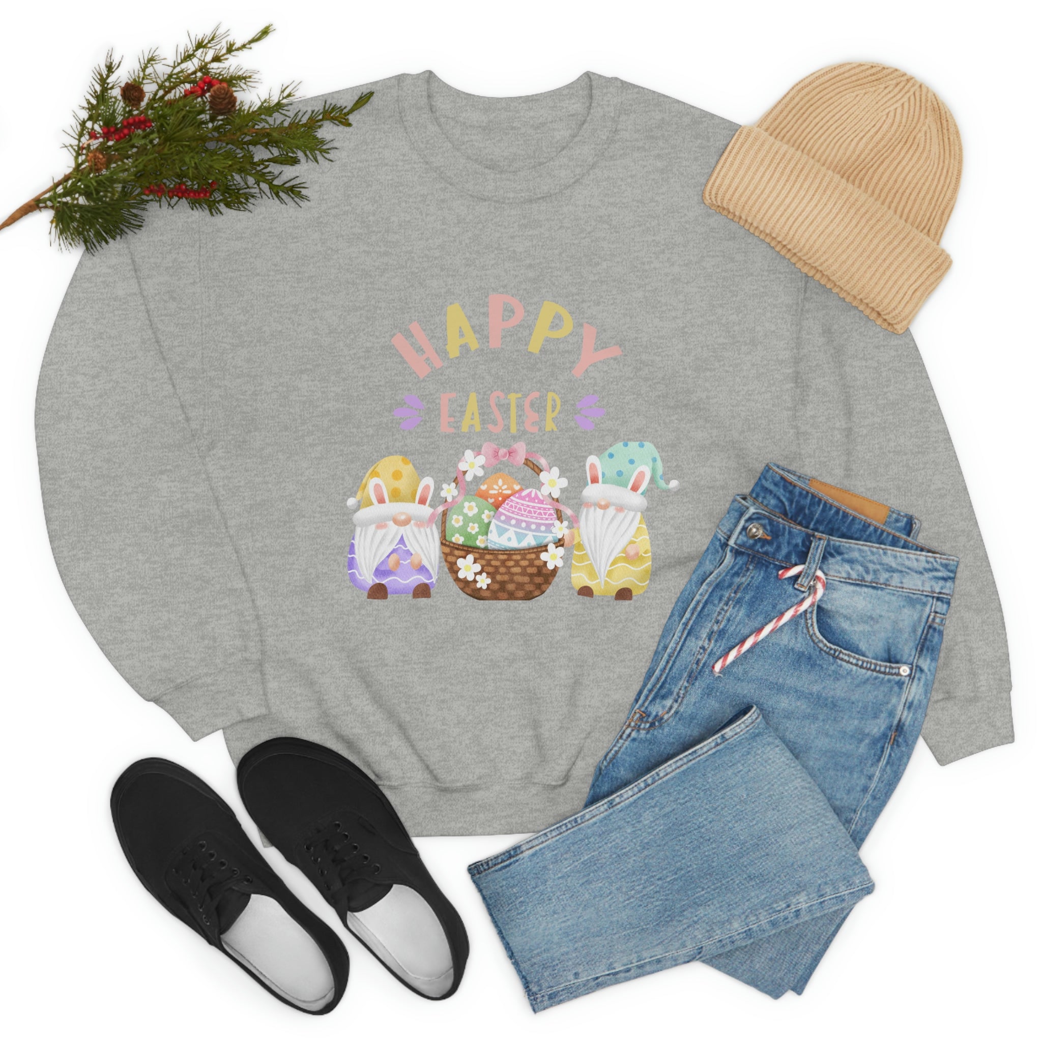 Happy Easter Gnome Unisex Heavy Blend™ Crewneck Sweatshirt