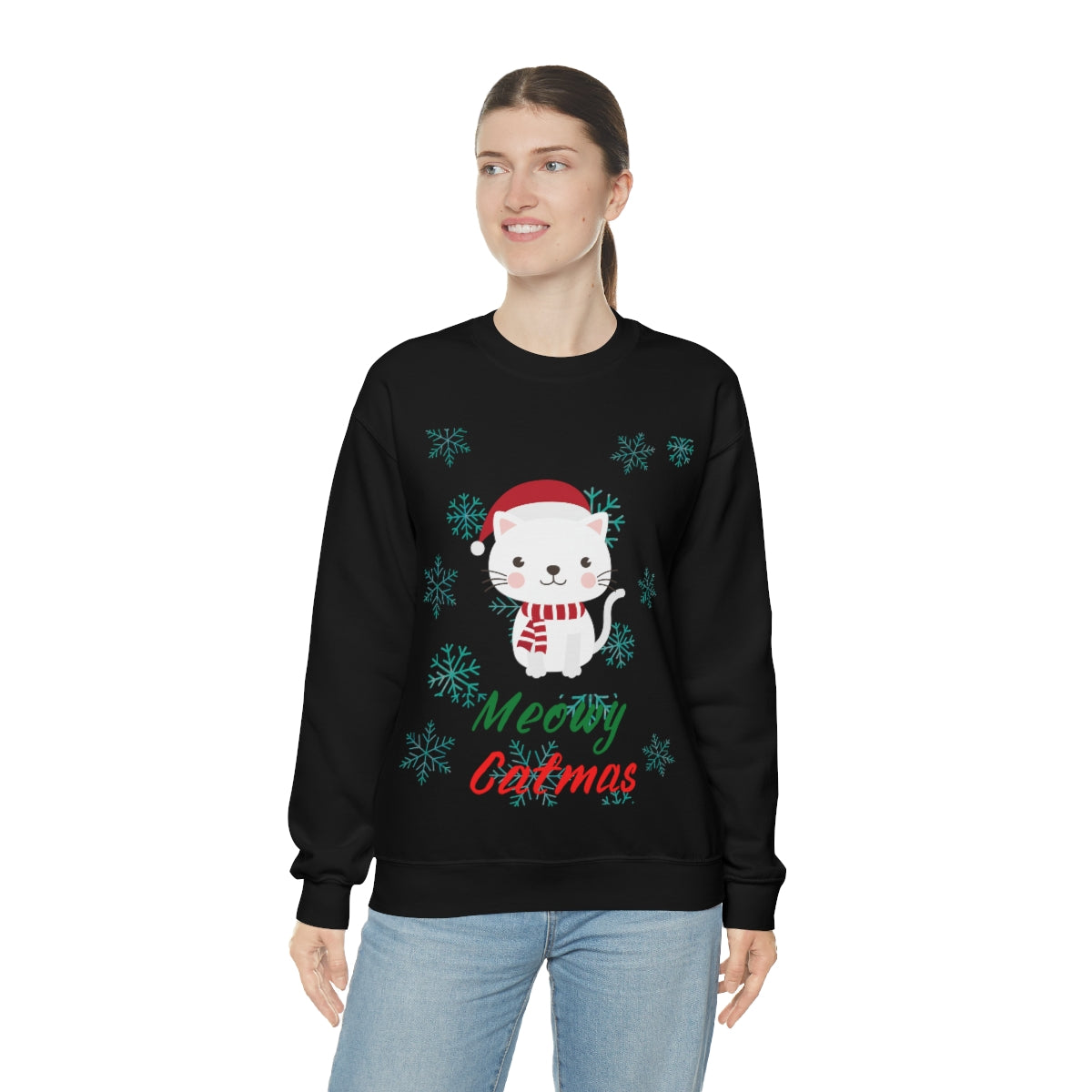 Meowy Catmas Unisex Heavy Blend™ Crewneck Sweatshirt