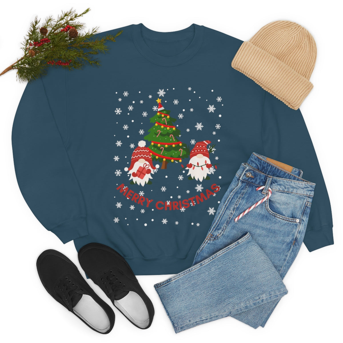 Merry & Bright Holidays Christmas Unisex Heavy Blend™ Crewneck Sweatshirt