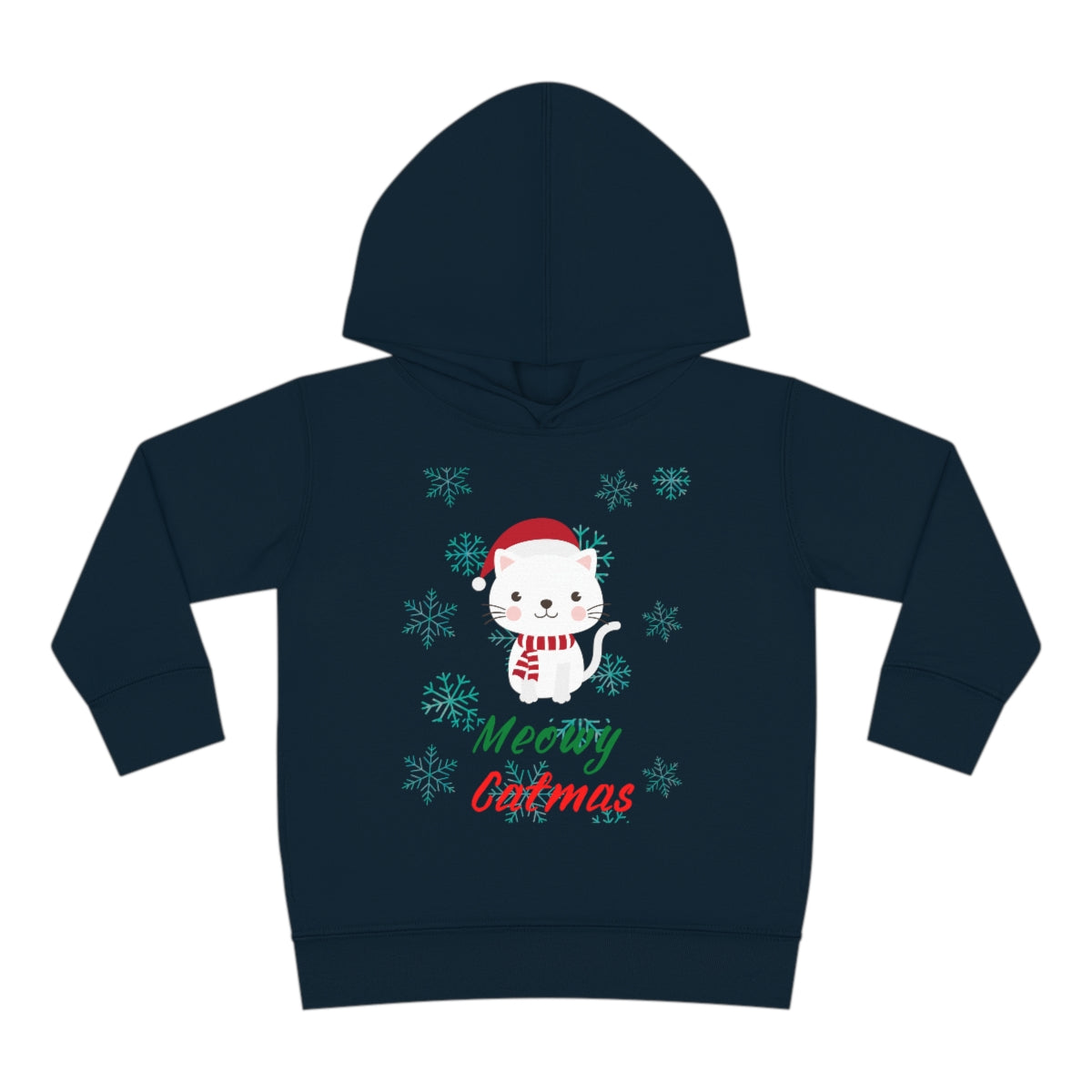 Meowy Catmas Toddler Pullover Fleece Hoodie