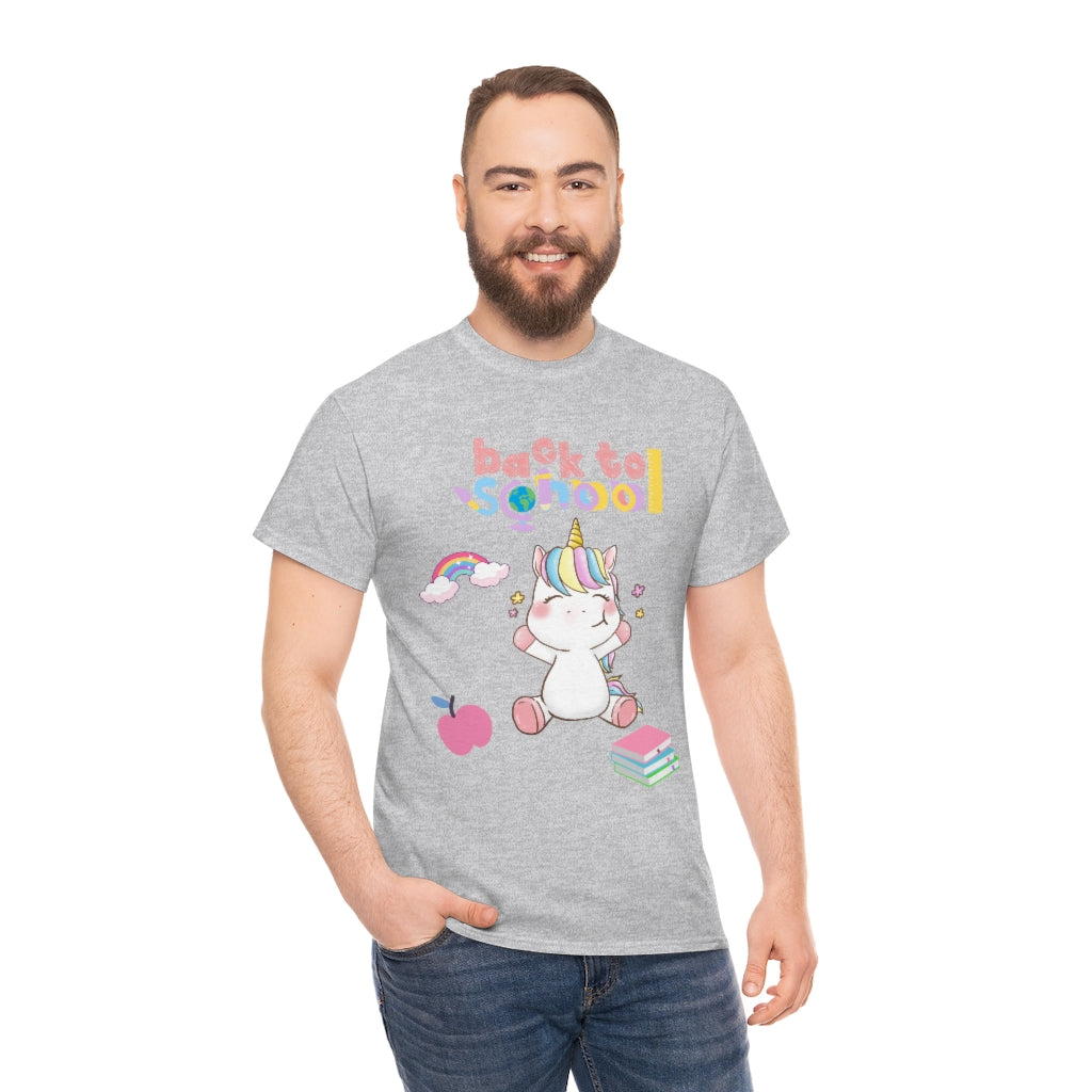 Back to School Unicorn Unisex Heavy Cotton Tee