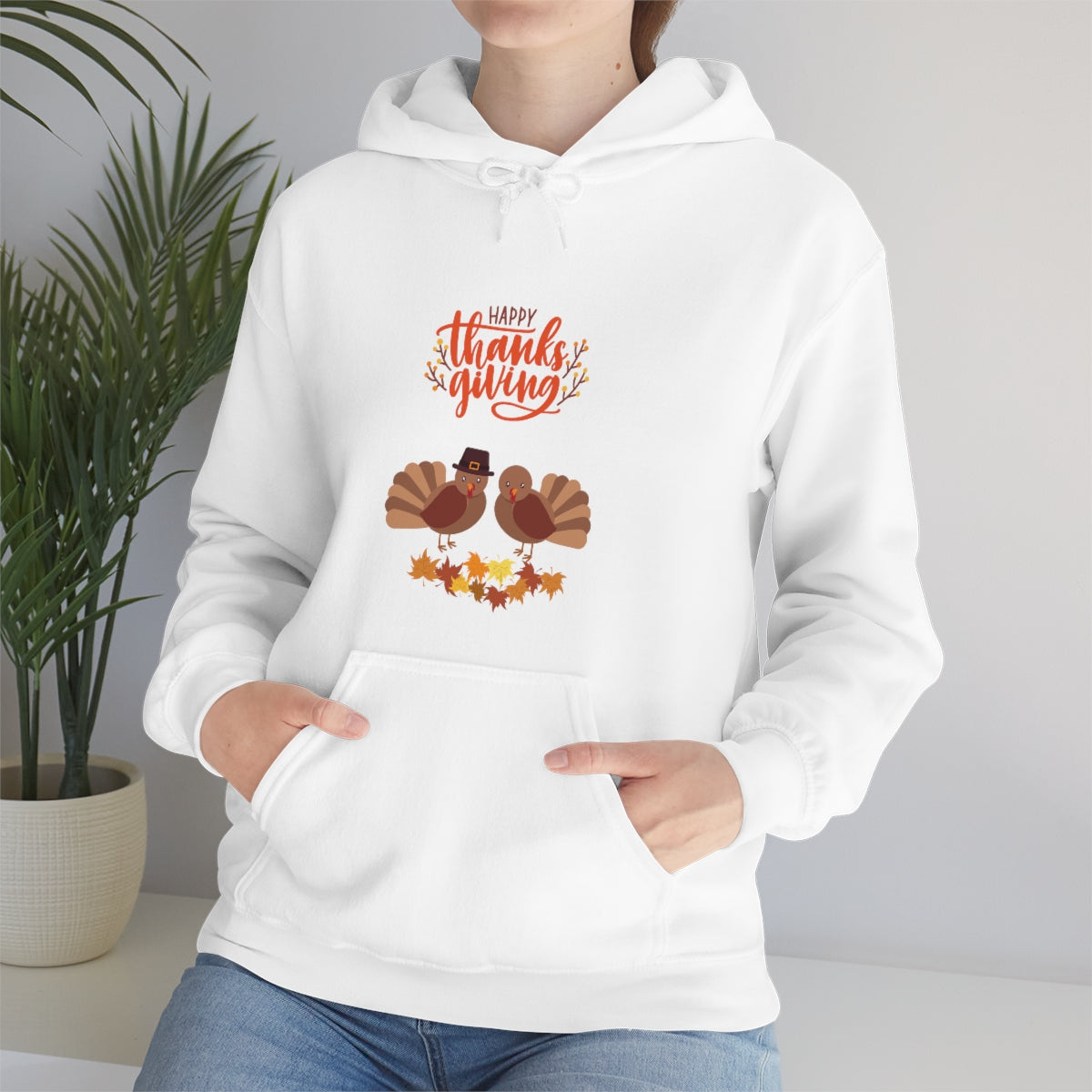 Cute Thanksgiving Turkey Pilgrims Unisex Heavy Blend™ Hooded Sweatshirt