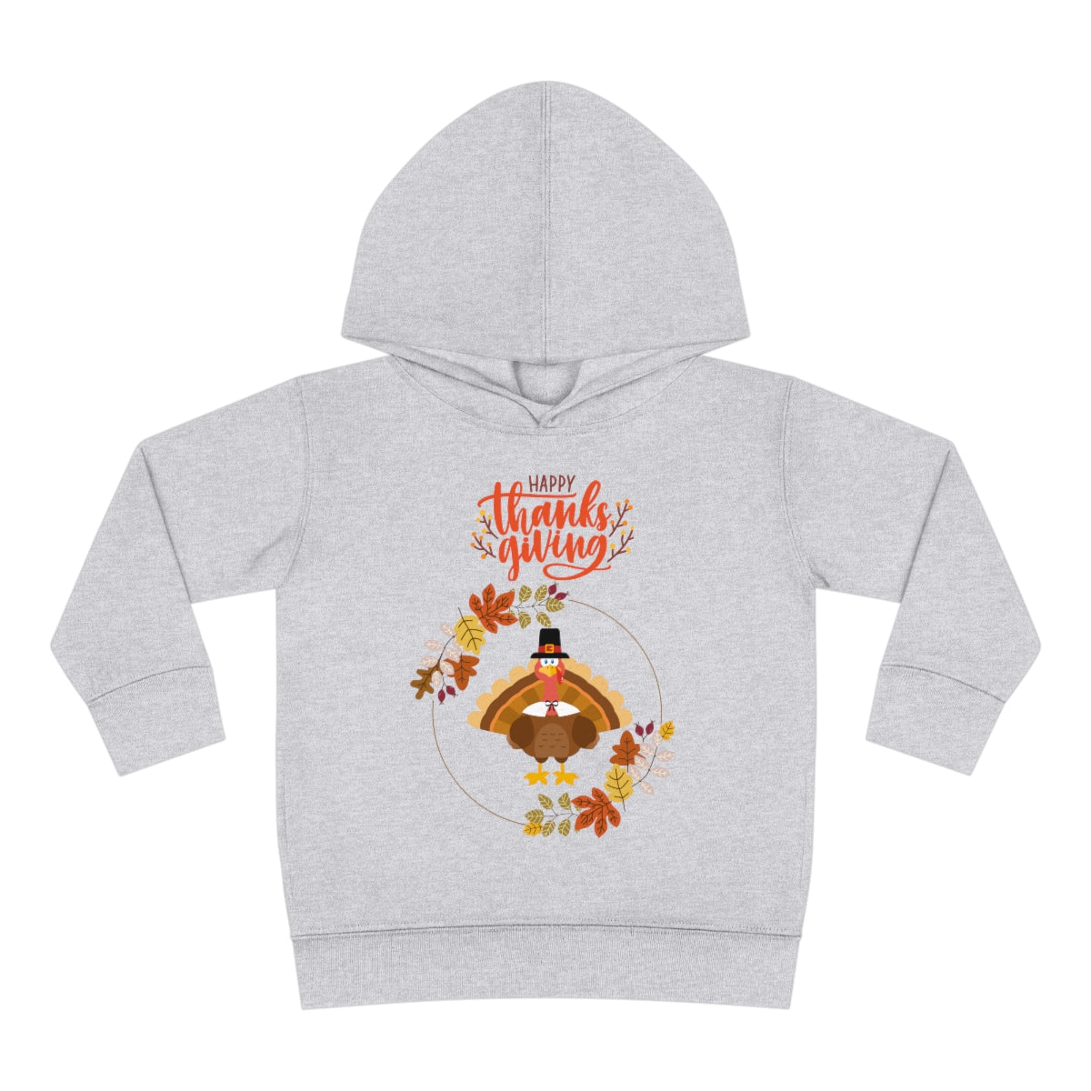 Happy Thanksgiving Pilgrim Turkey Toddler Pullover Fleece Hoodie