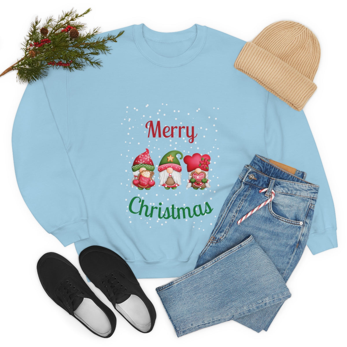 Three Gnomes Merry Christmas Unisex Heavy Blend™ Crewneck Sweatshirt