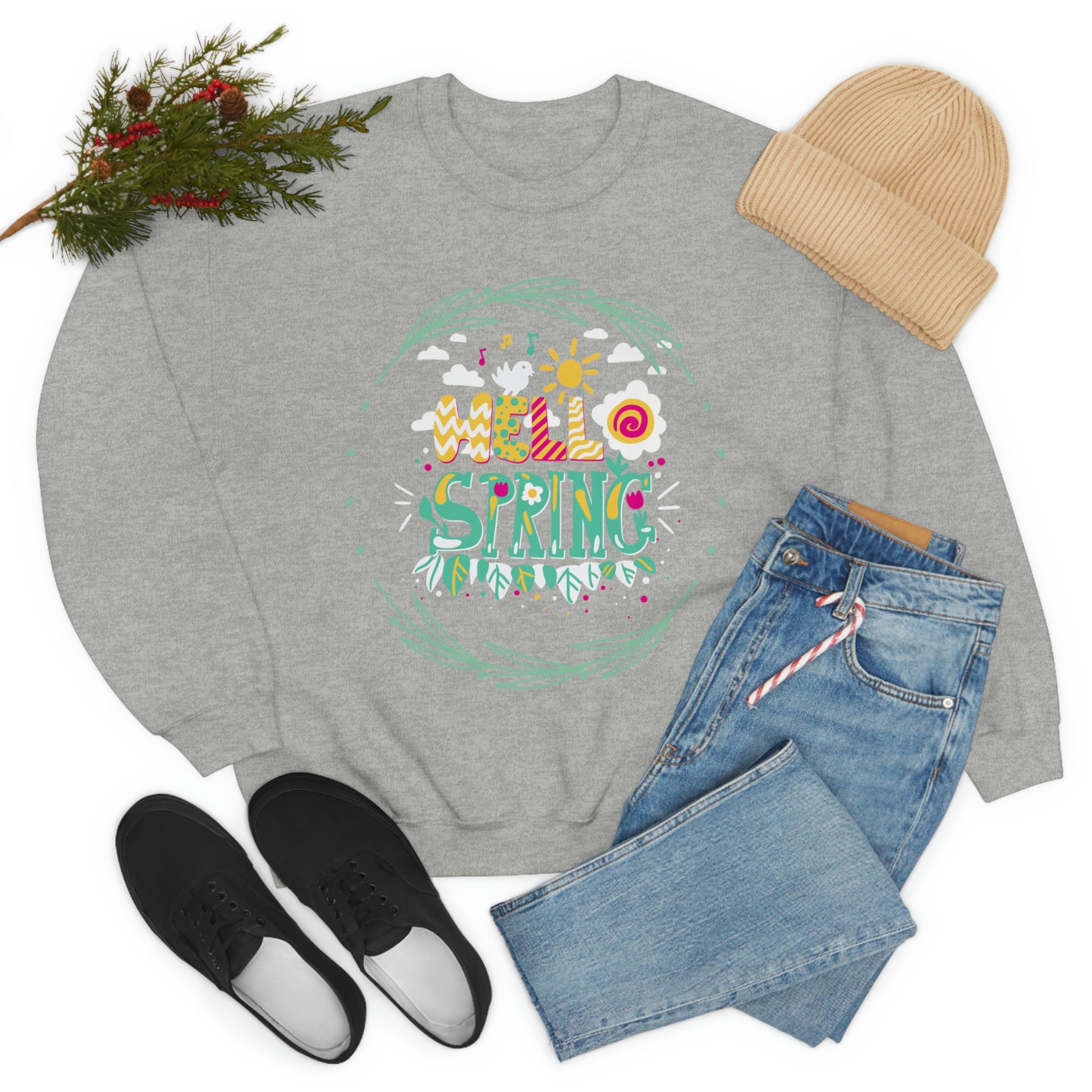 Hello Spring Unisex Heavy Blend™ Crewneck Sweatshirt