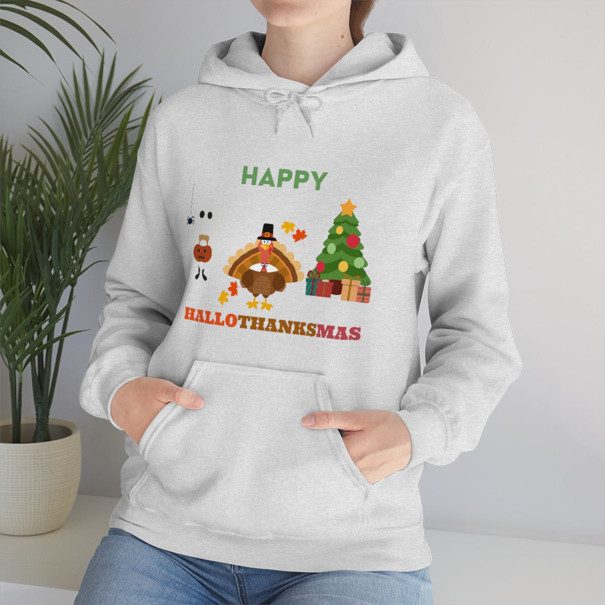 Happy Hallothanksmas Unisex Heavy Blend™ Hooded Sweatshirt