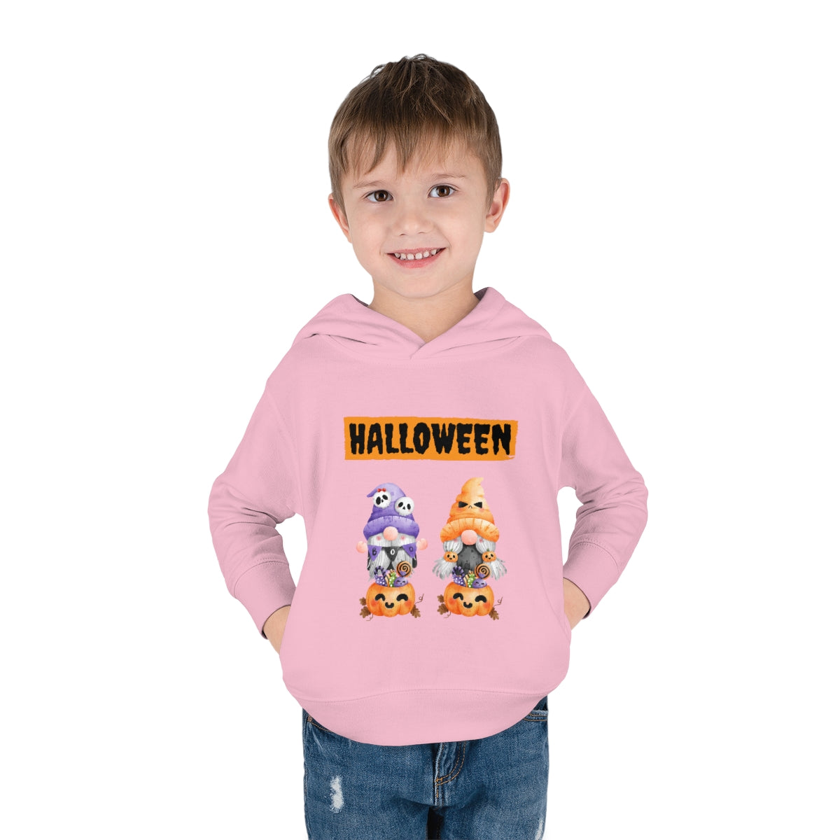 Happy Halloween Pumpkin Candies Toddler Pullover Fleece Hoodie