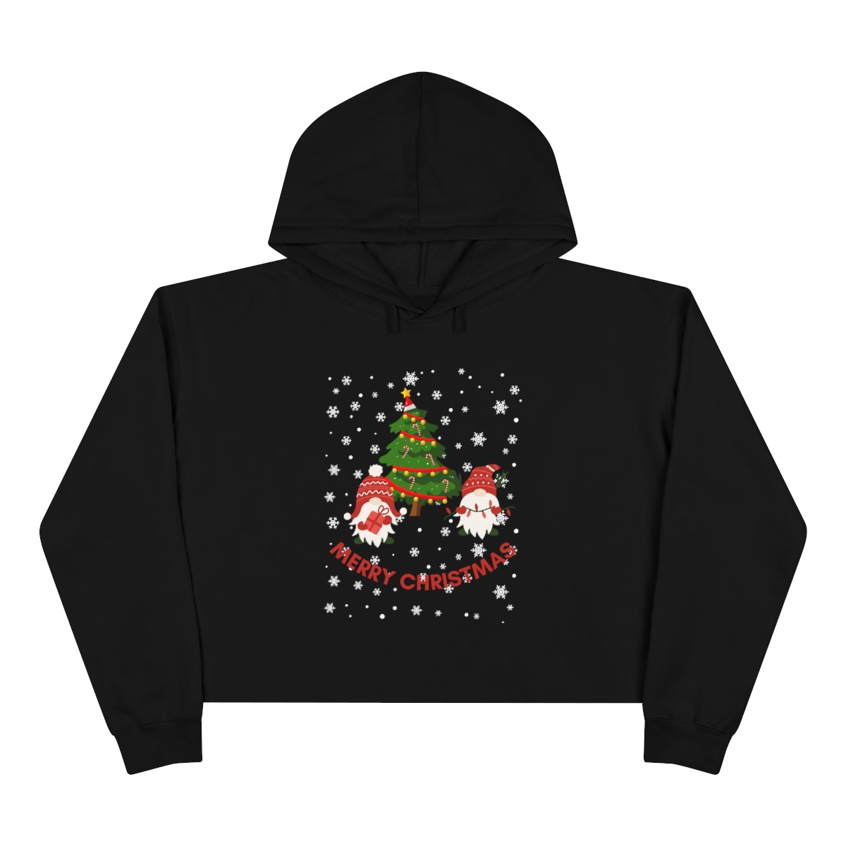 Merry & Bright Holidays Christmas Crop Hoodie