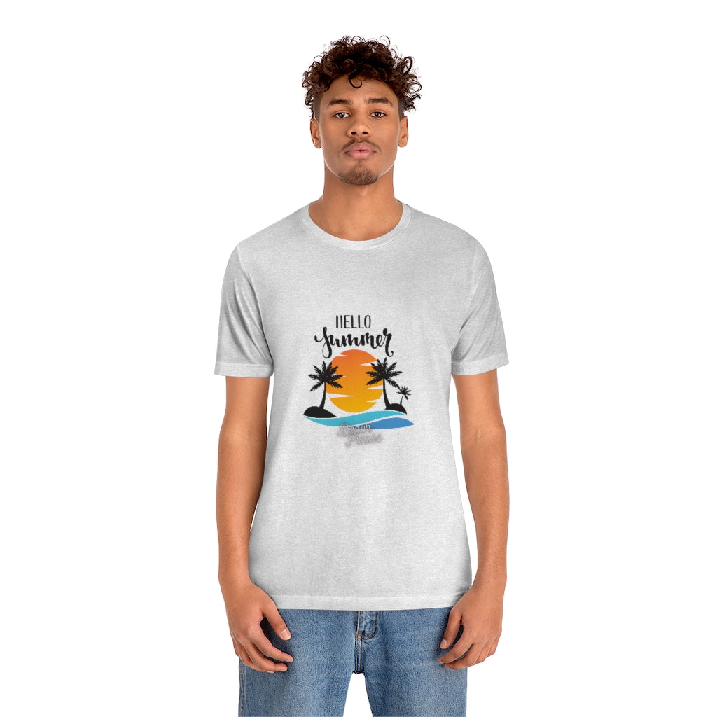 Hello Summer Beach Please Unisex Jersey Short Sleeve Tee