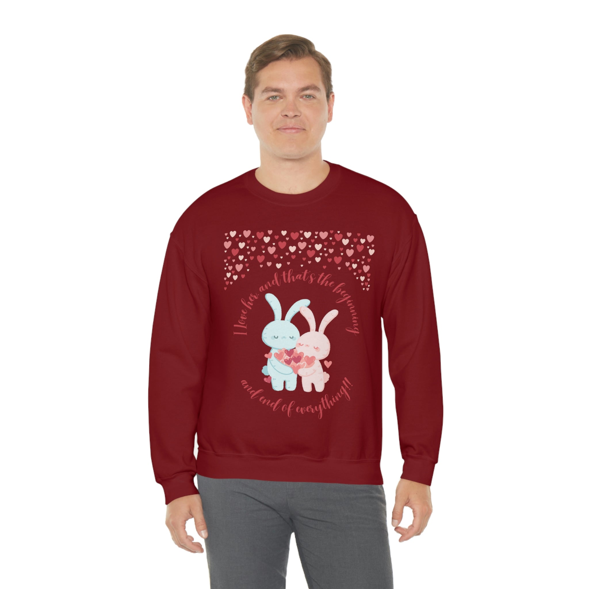 The I Love Her U & Me Unisex Heavy Blend™ Crewneck Sweatshirt