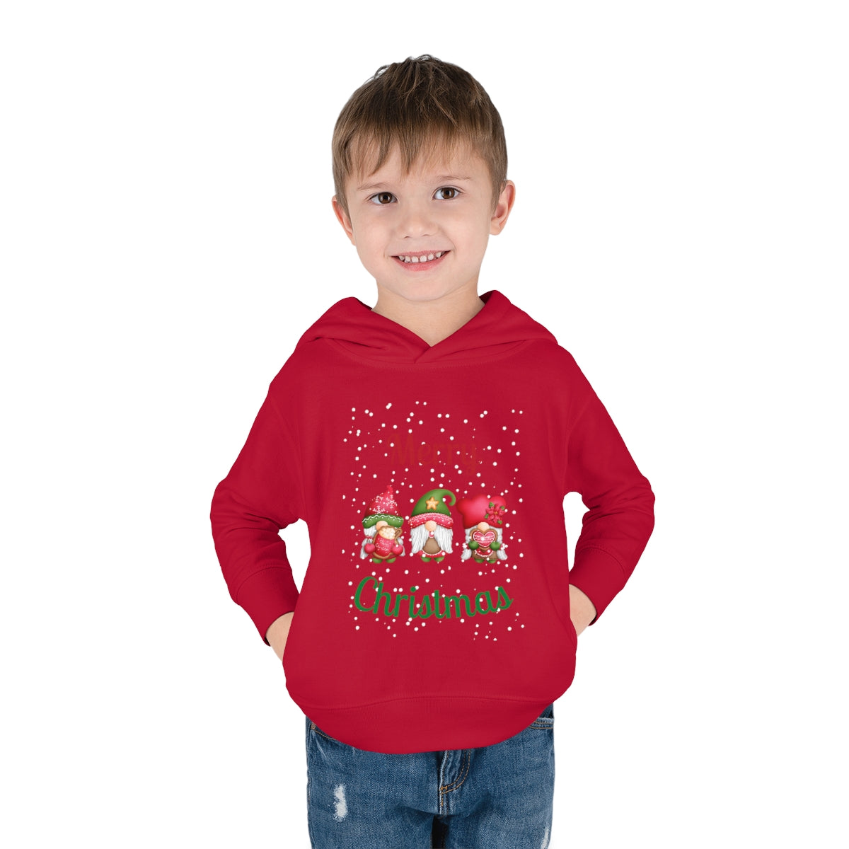 Three Gnomes Merry Christmas Toddler Pullover Fleece Hoodie