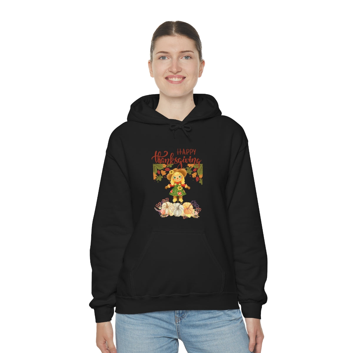 Scarecrow Happy Thanksgiving Unisex Heavy Blend™ Hooded Sweatshirt