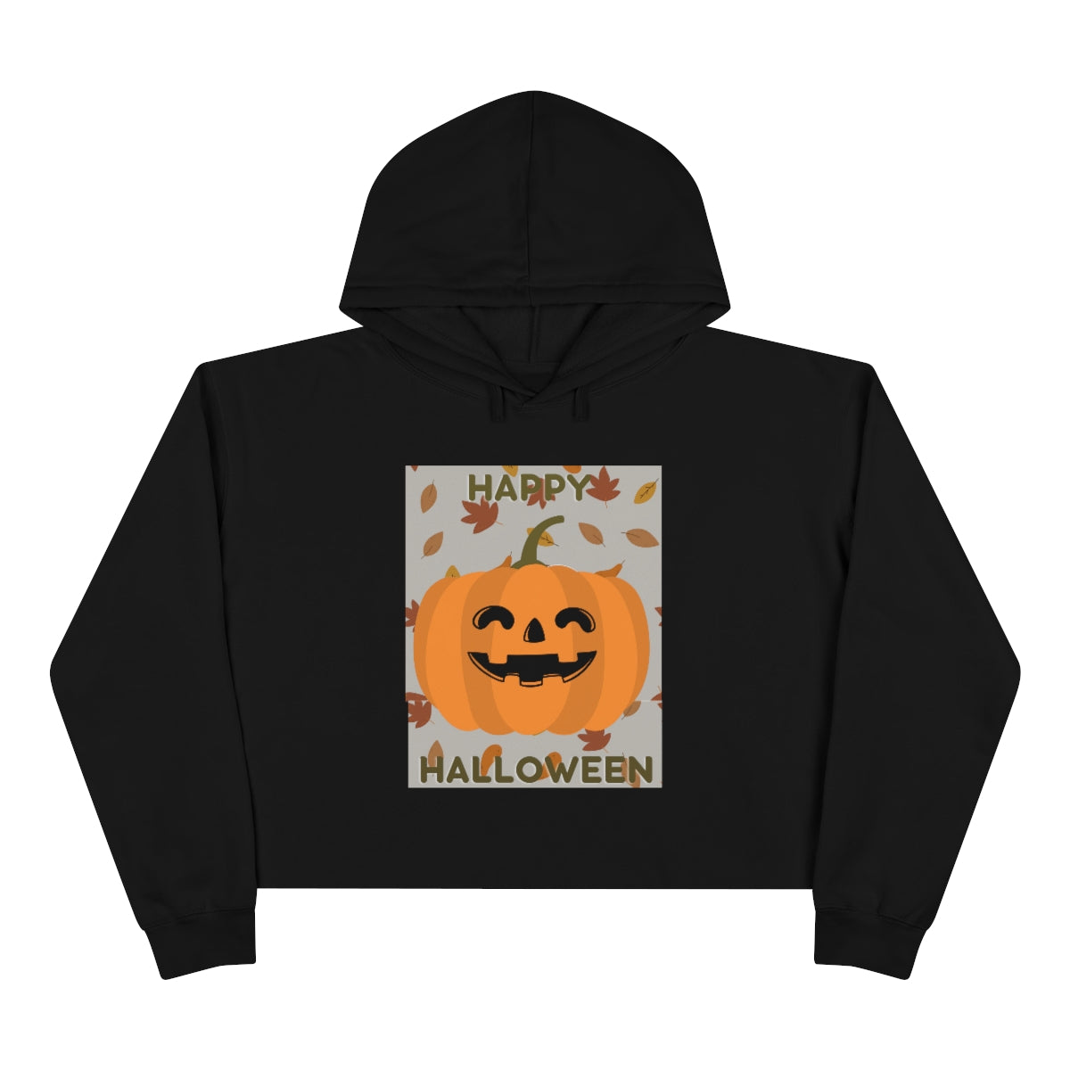 Happy Smiling Halloween Crop Hoodie