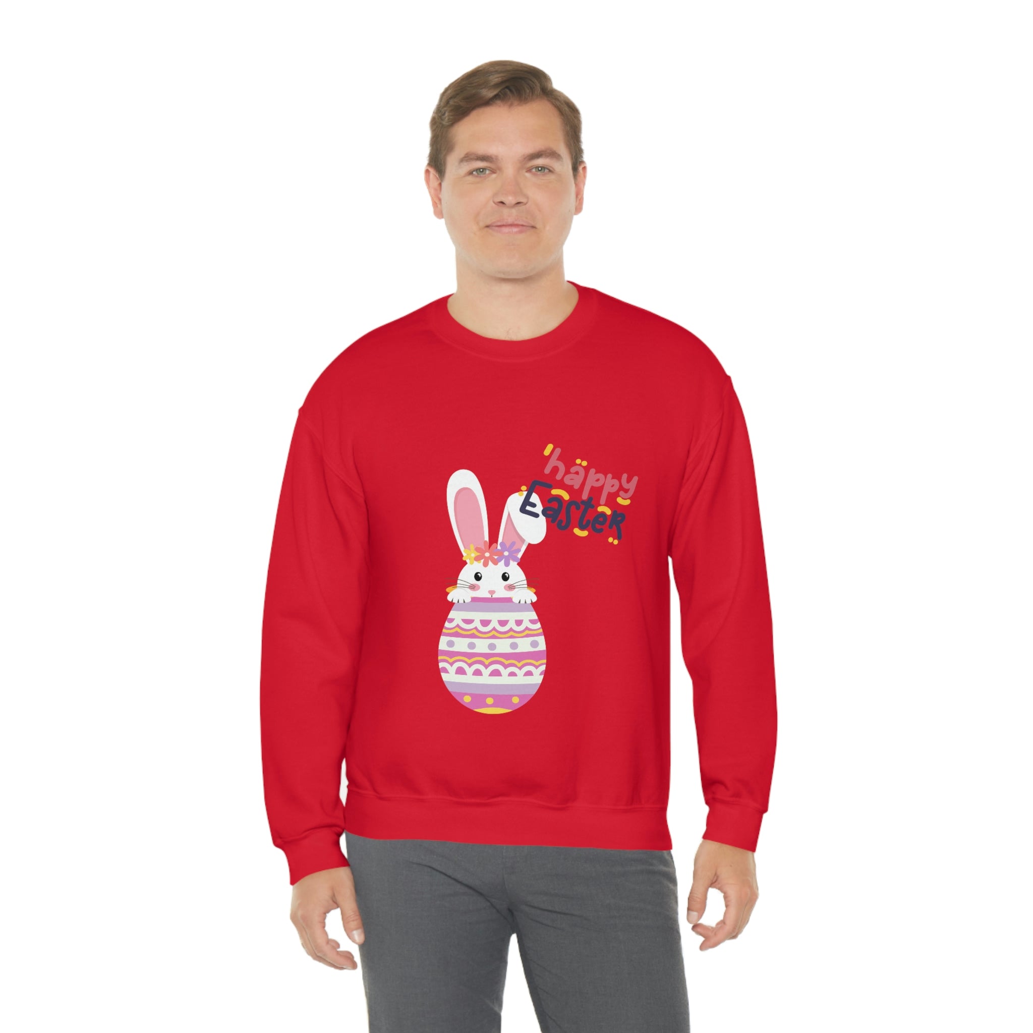 Happy Easter Day Bunny Unisex Heavy Blend™ Crewneck Sweatshirt