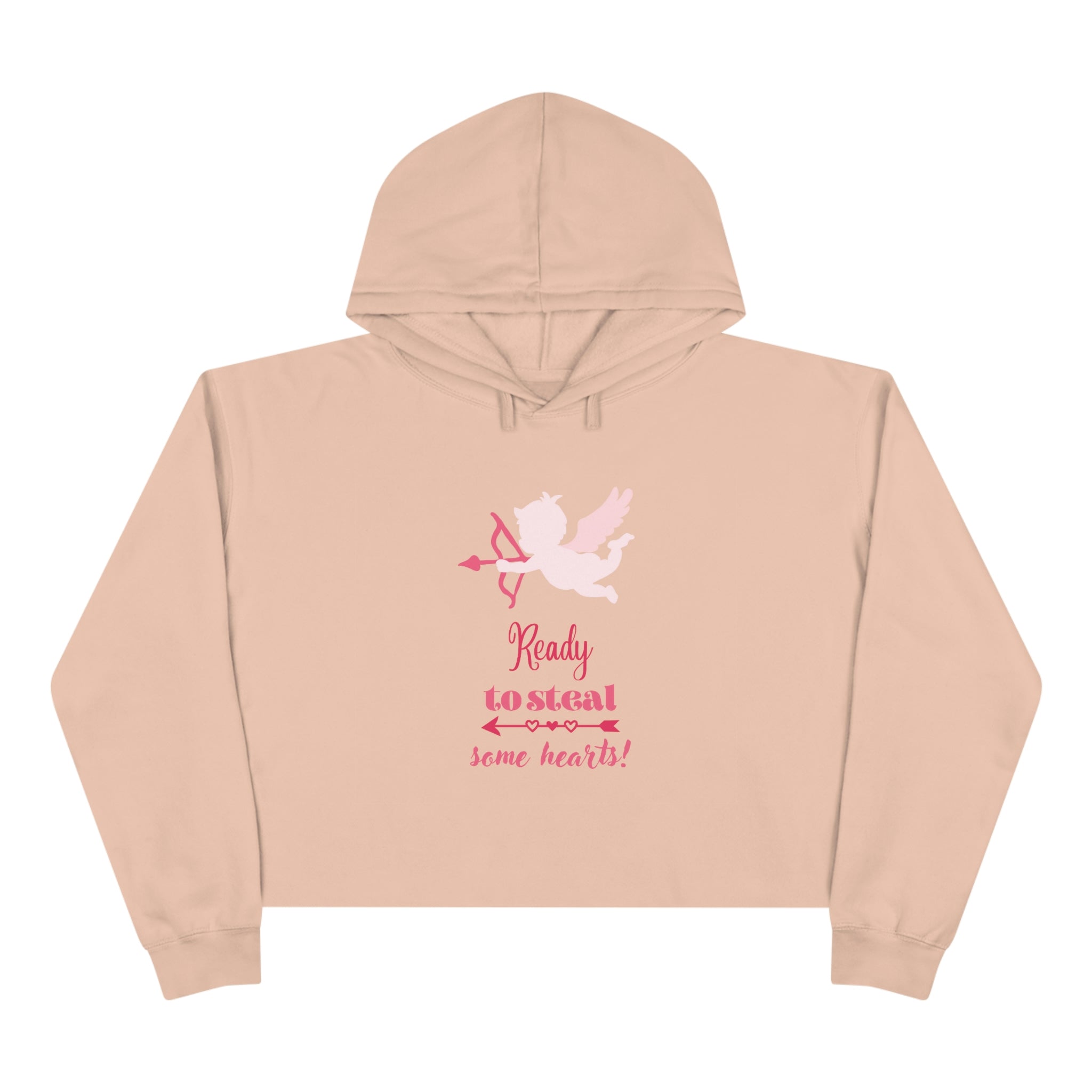 Ready To Steal Some Heart !! Crop Hoodie