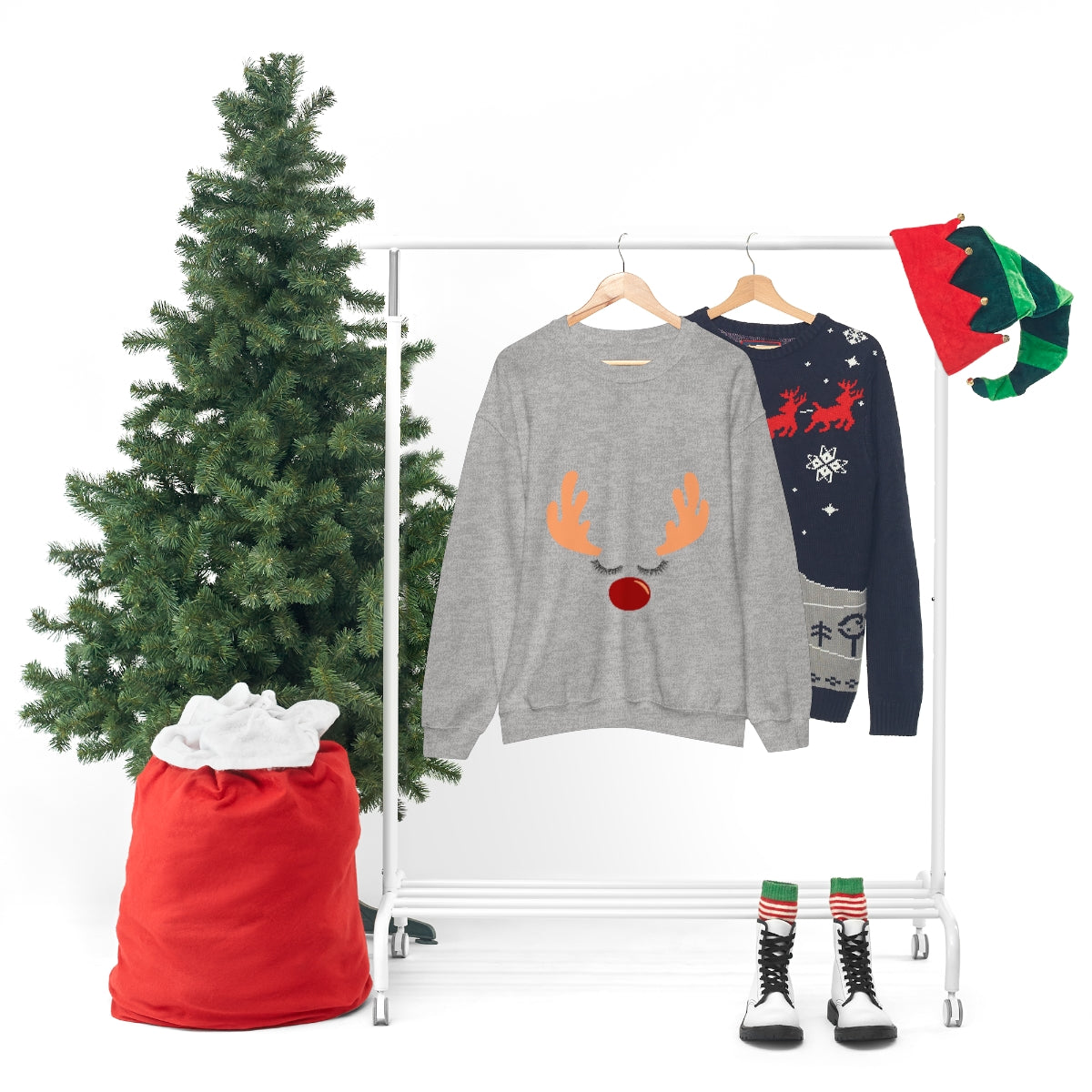 Reindeer Christmas Unisex Heavy Blend™ Crewneck Sweatshirt