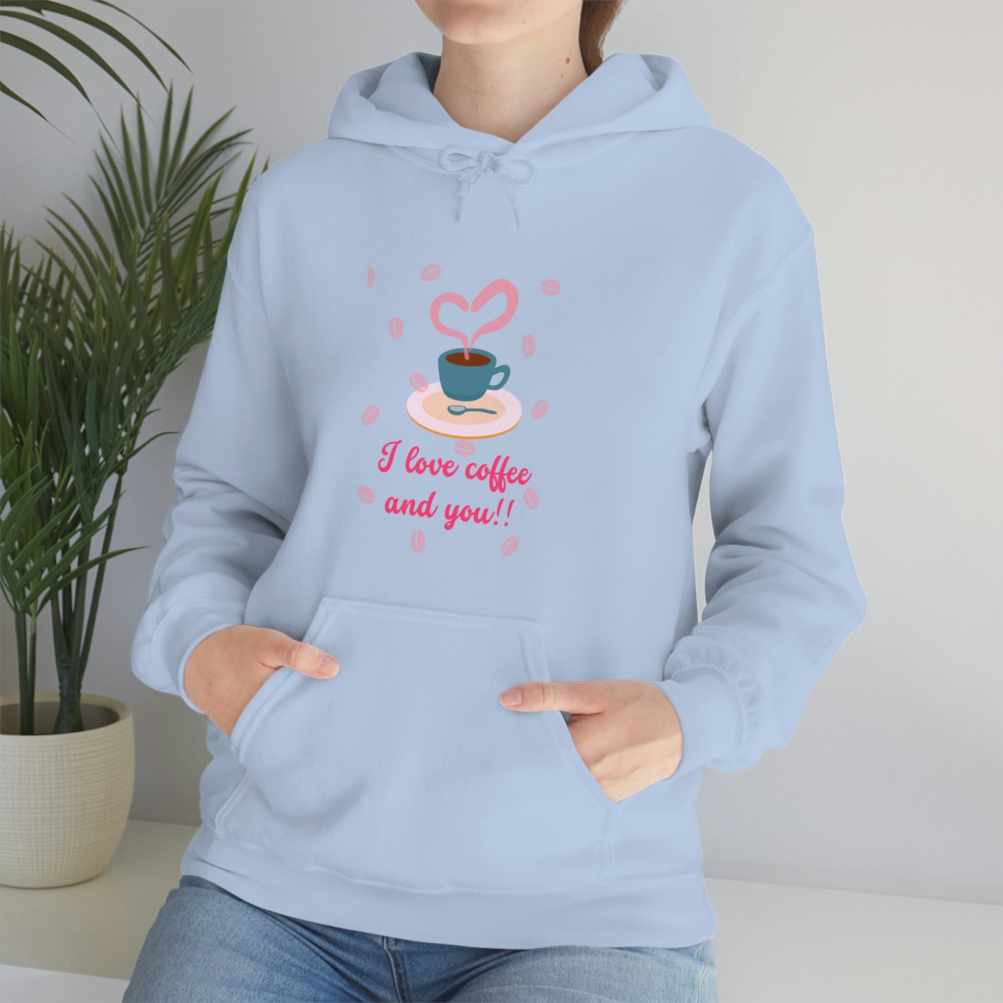 I Love Coffee & You!! Unisex Heavy Blend™ Hooded Sweatshirt