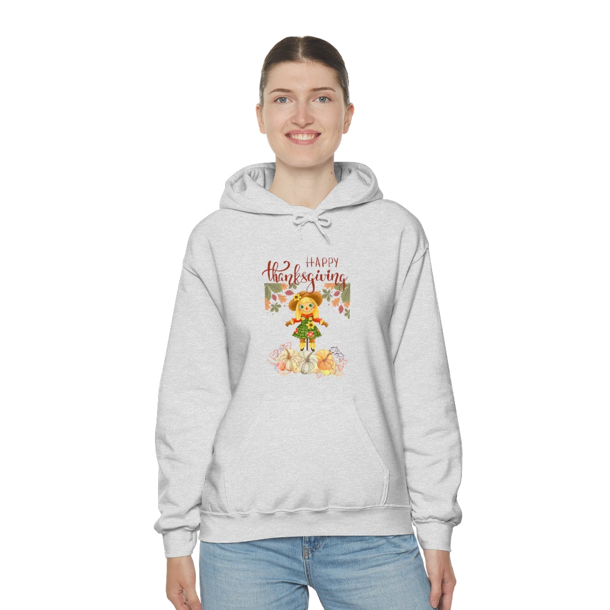 Scarecrow Happy Thanksgiving Unisex Heavy Blend™ Hooded Sweatshirt