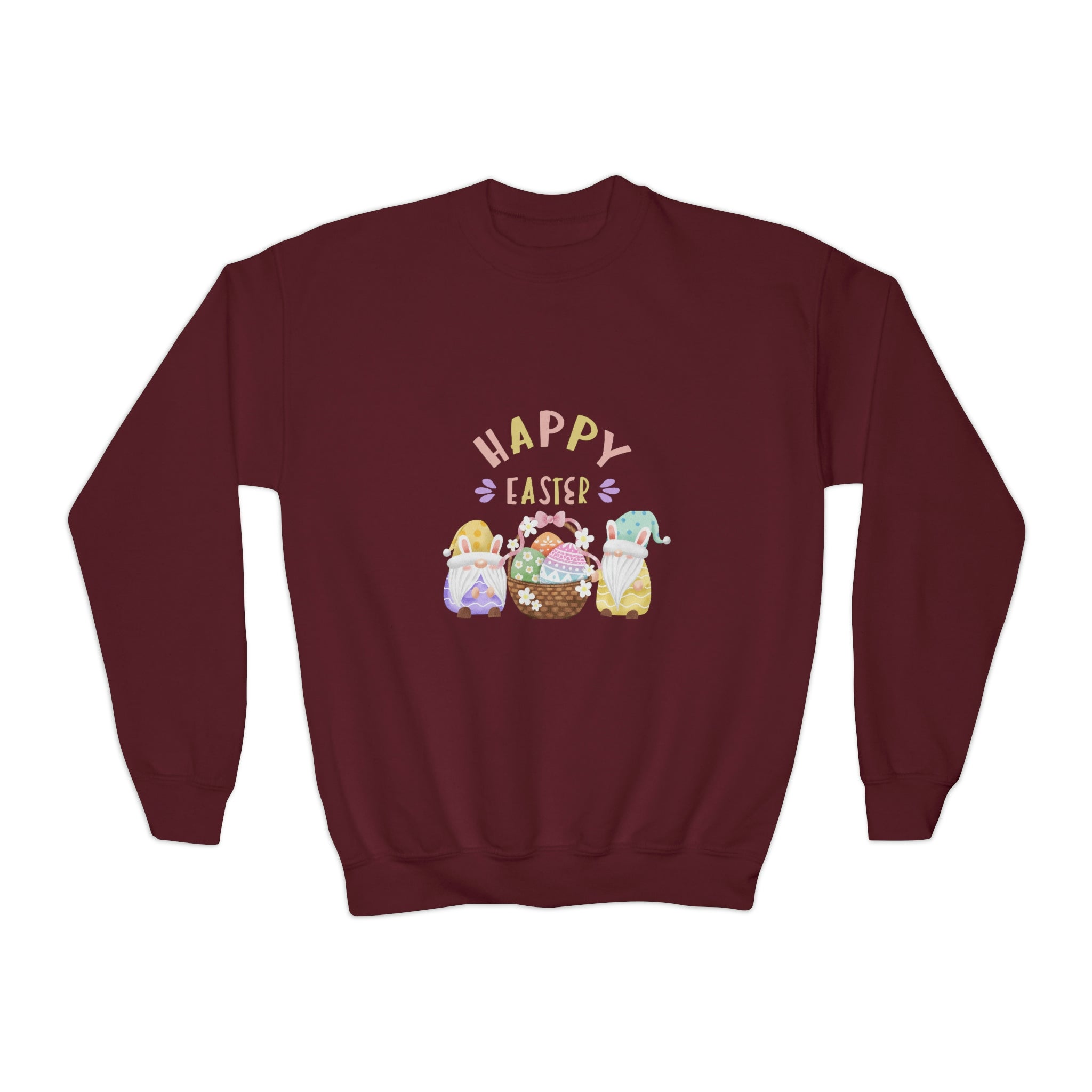 Happy Easter Gnome Youth Crewneck Sweatshirt