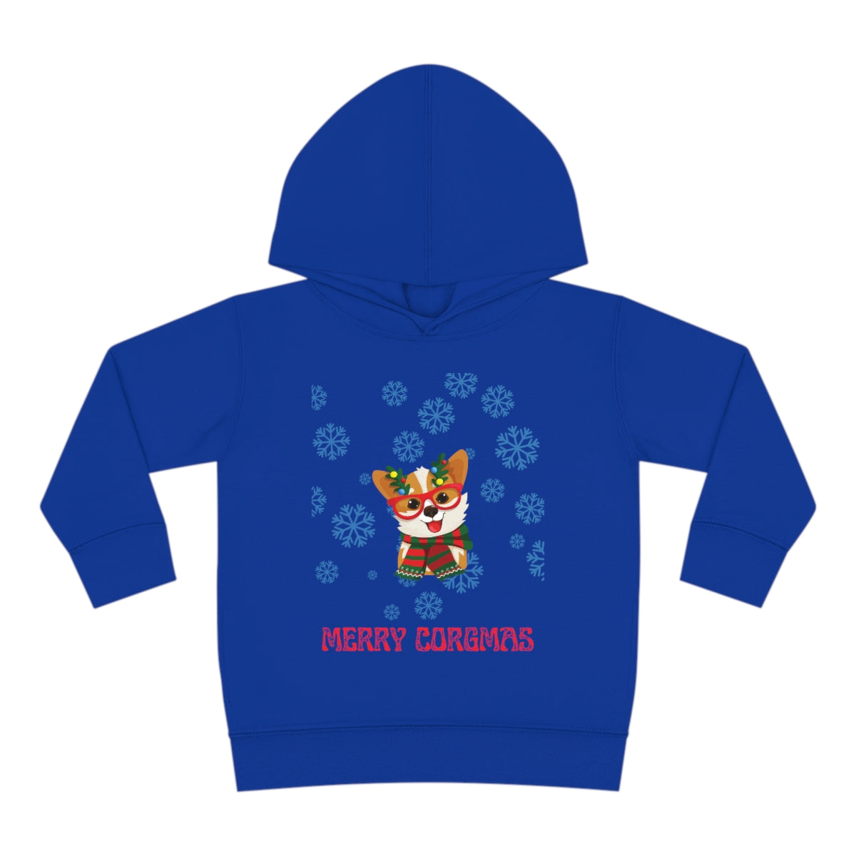 Merry Corgmas Toddler Pullover Fleece Hoodie