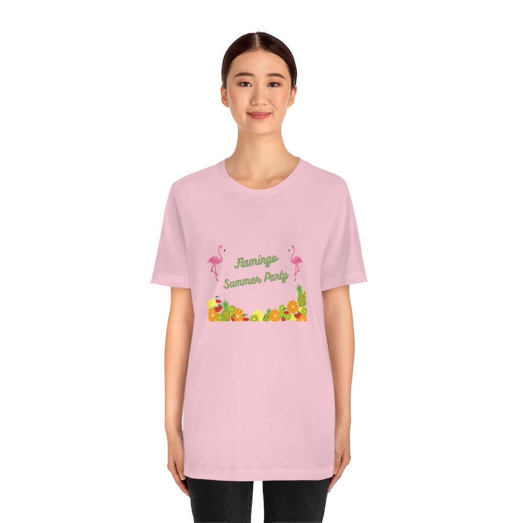 Flamingo Sumer Party Unisex Jersey Short Sleeve Tee
