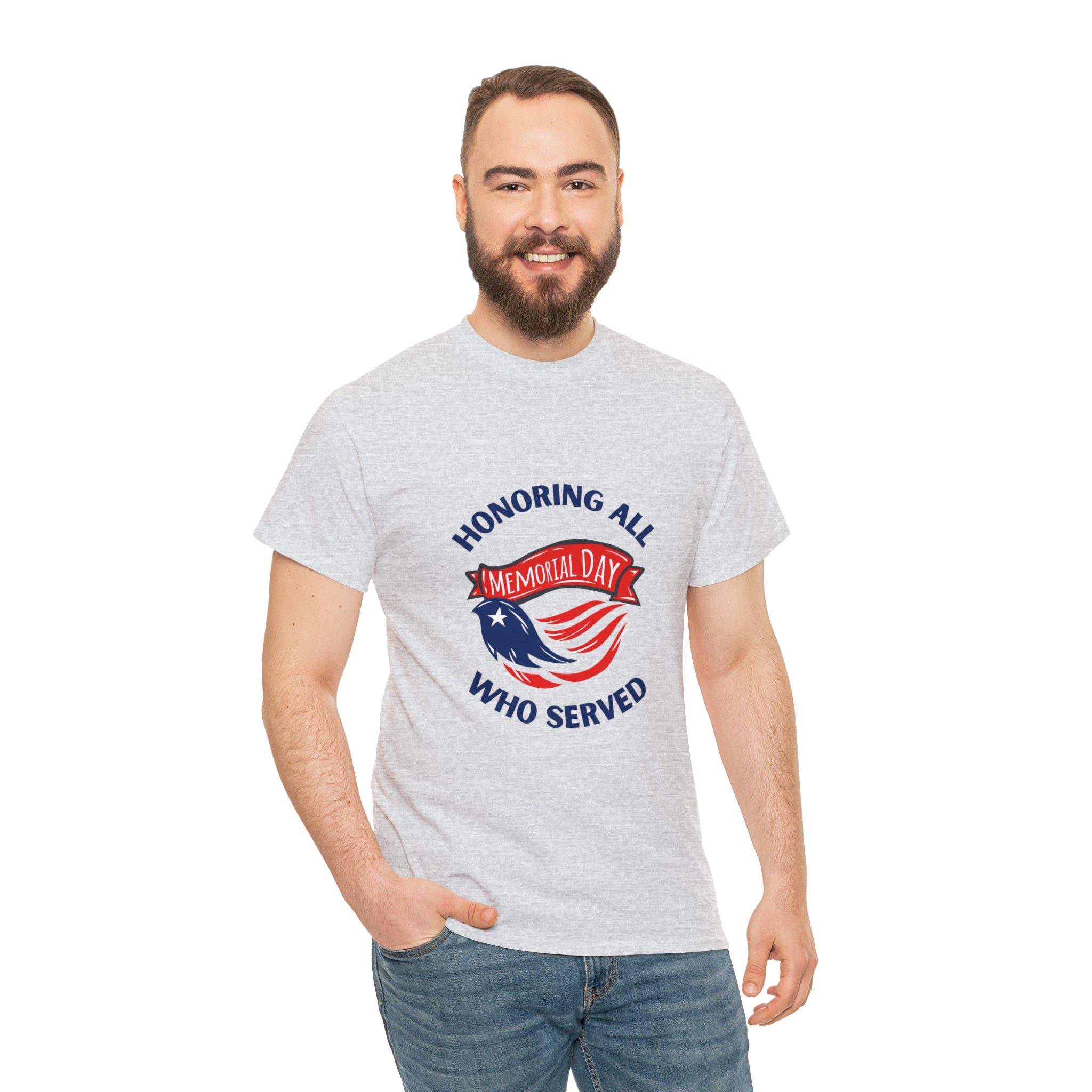 Memorial Day Honoring All Who Served Unisex Heavy Cotton Tee