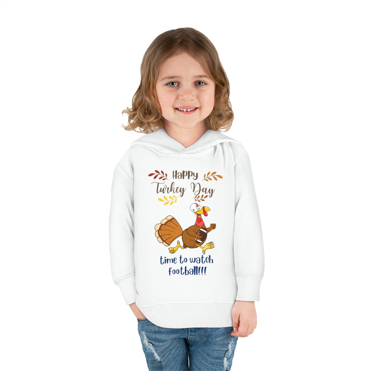 Happy Turkey Day Toddler Pullover Fleece Hoodie