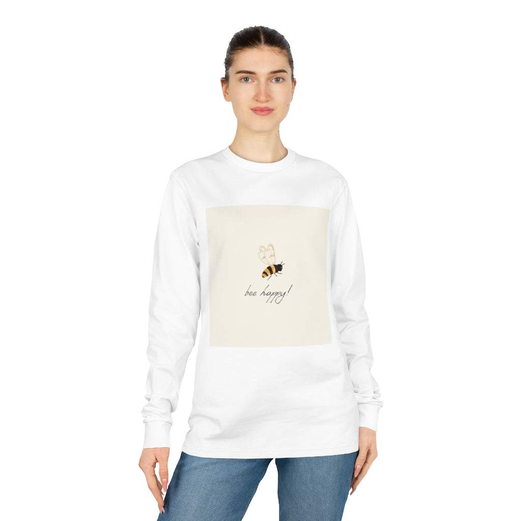 Bee Happy Unisex Shifts Dry Organic Long Sleeve Tee