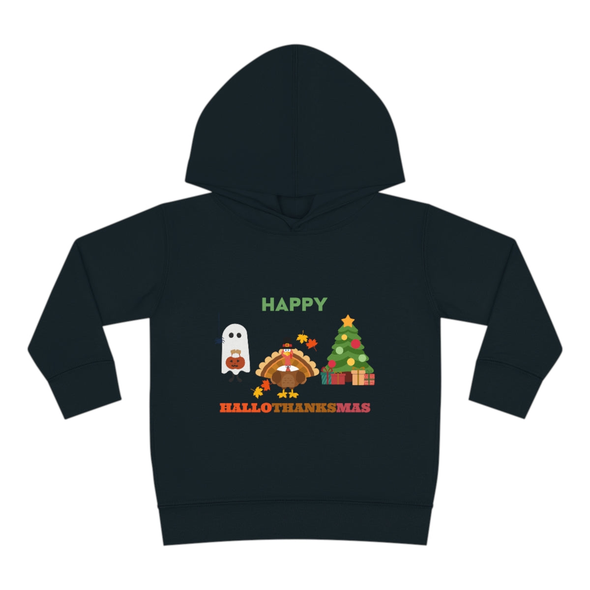 Happy Hallothanksmas Toddler Pullover Fleece Hoodie