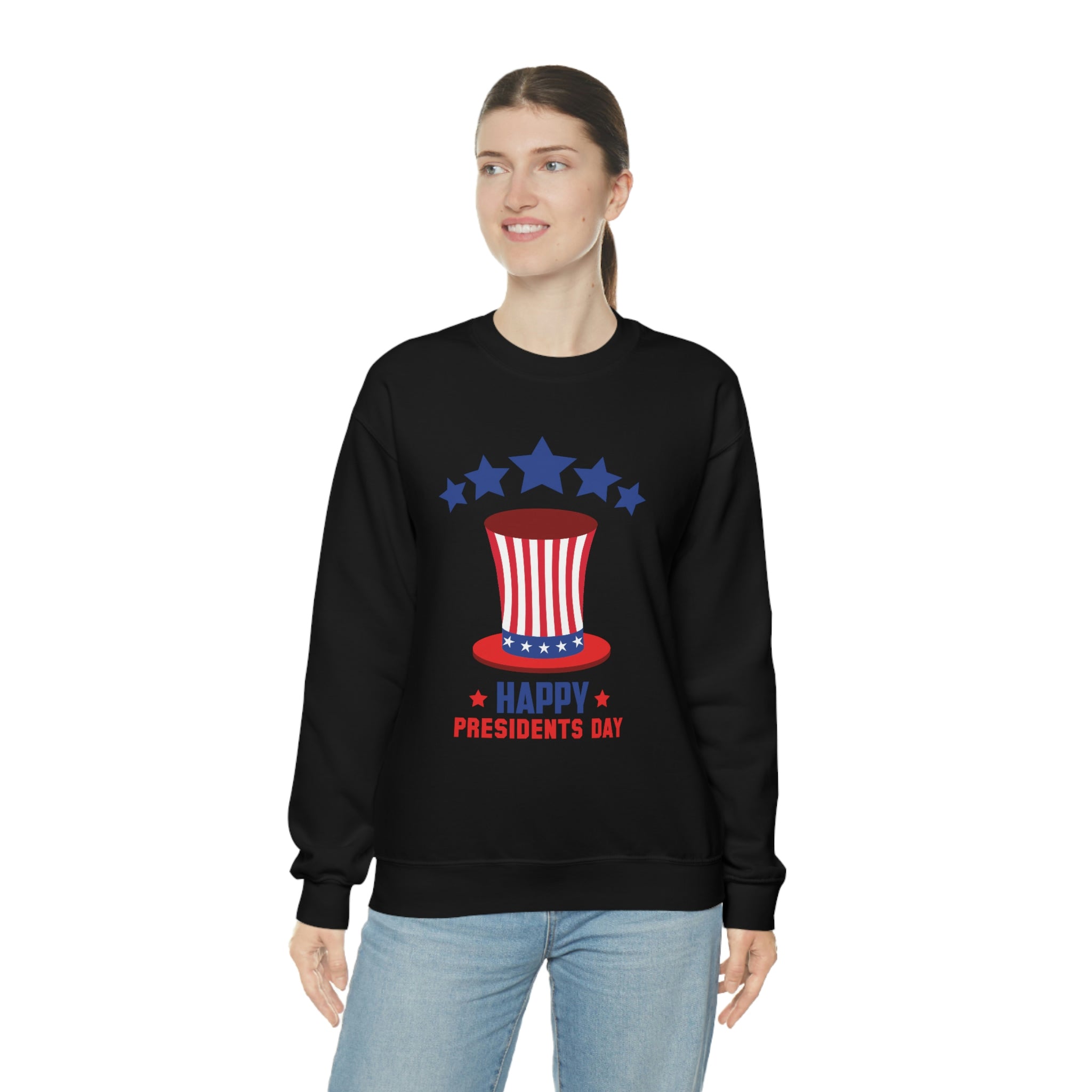 Happy President's Day Hat Unisex Heavy Blend™ Crewneck Sweatshirt