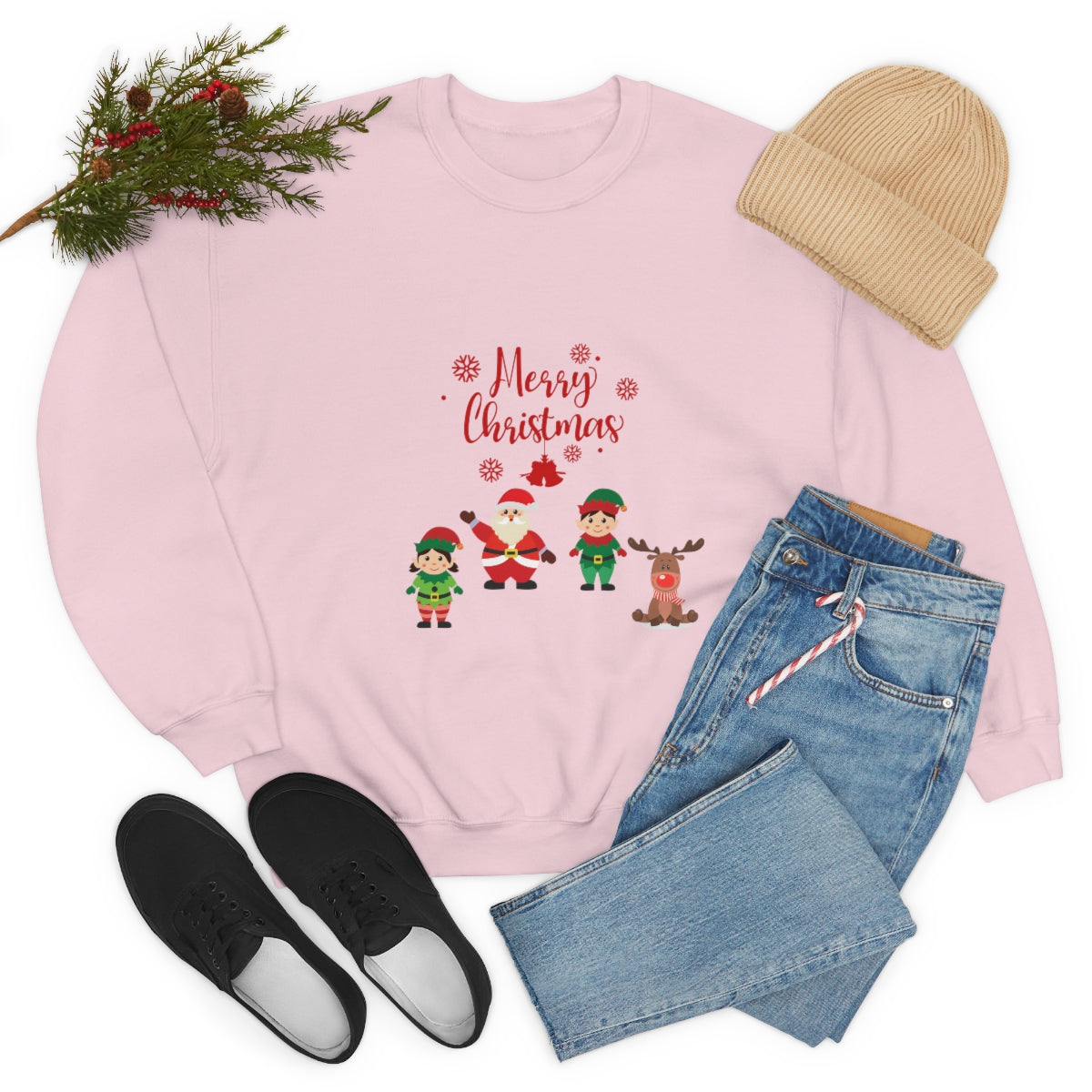 Merry Christmas From Santa & Helpers Unisex Heavy Blend™ Crewneck Sweatshirt