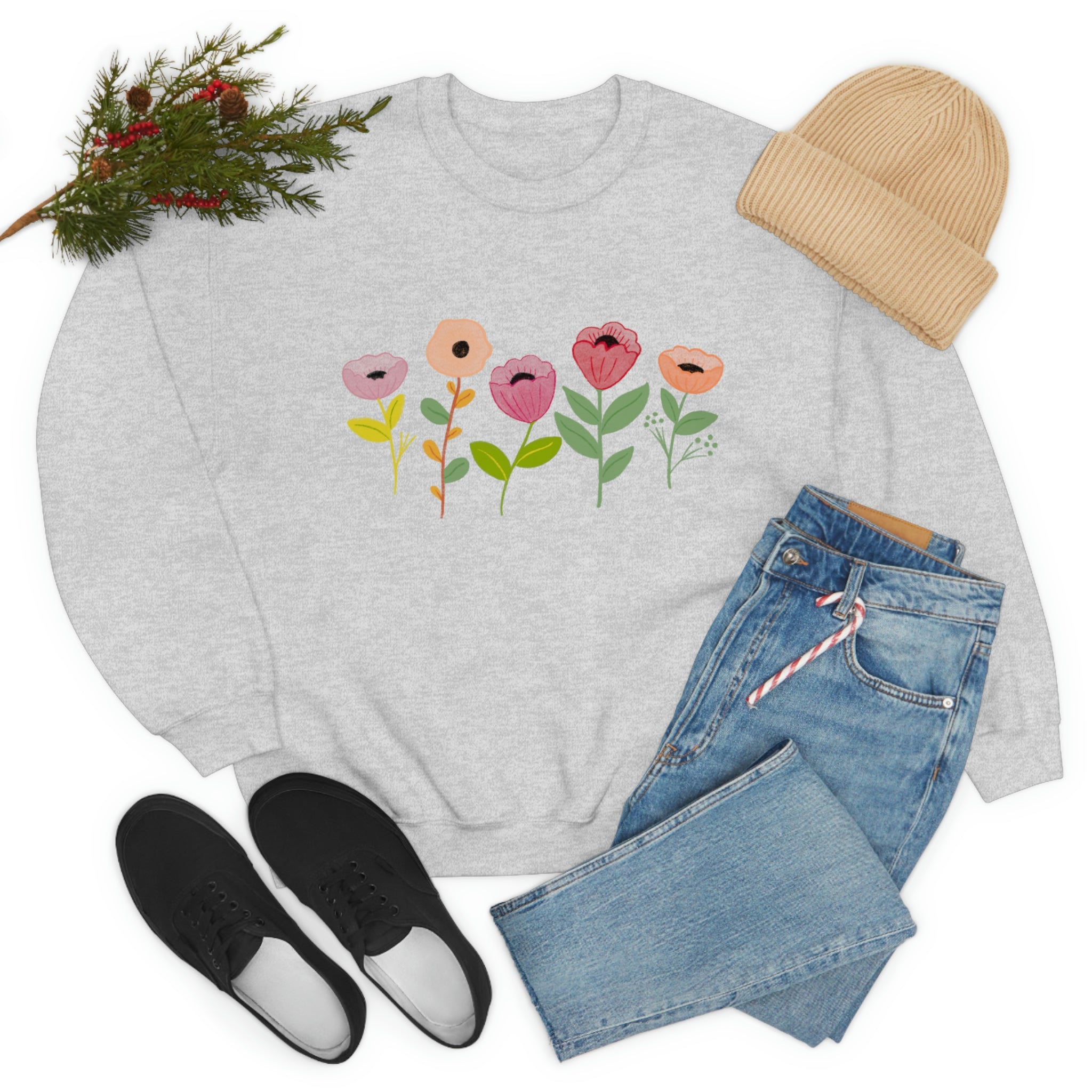 Spring Flowers Unisex Heavy Blend™ Crewneck Sweatshirt