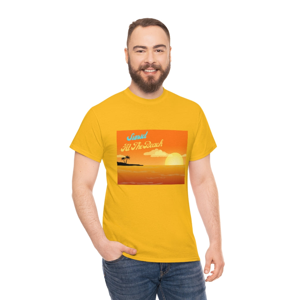 Sunset At The Beach Unisex Heavy Cotton Tee