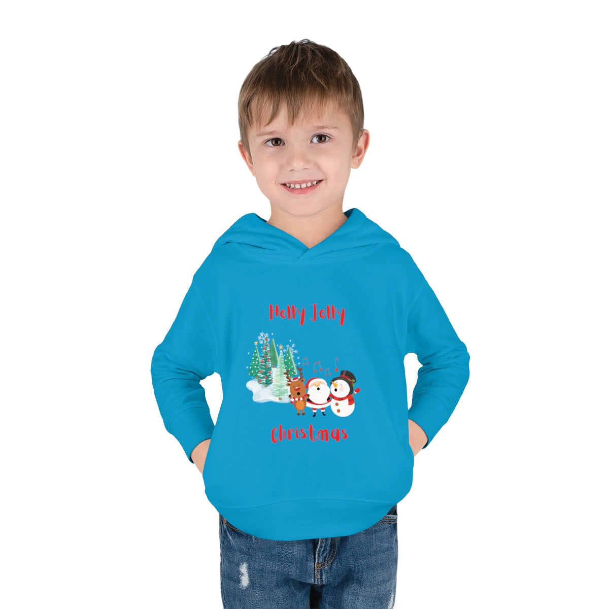 Holly Jolly Christmas Toddler Pullover Fleece Hoodie