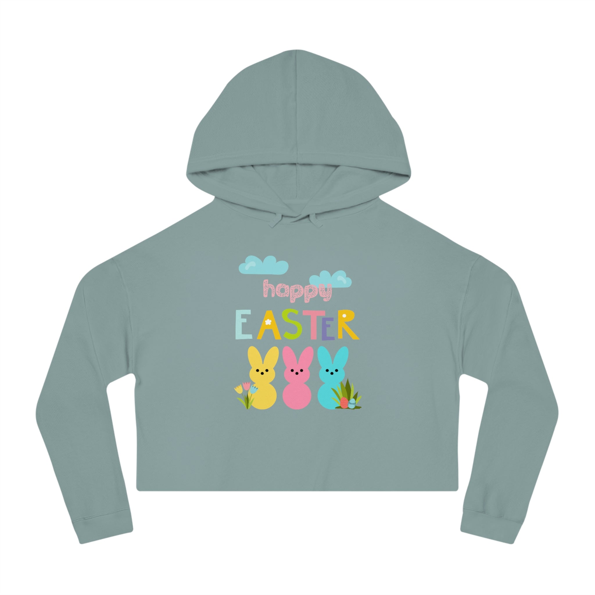 Happy Easter Bunny Women’s Cropped Hooded Sweatshirt