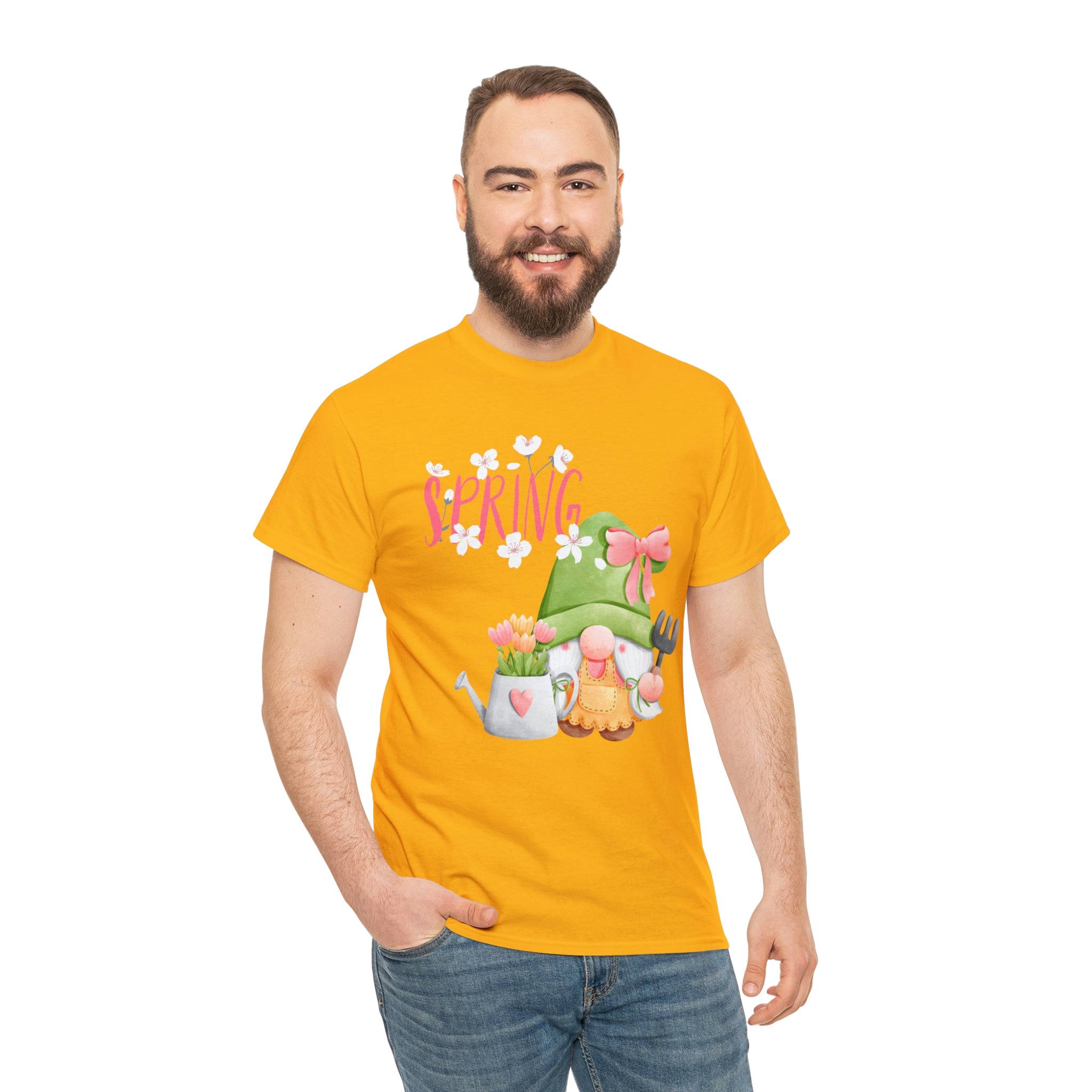 Gnome Happy Spring Unisex Heavy Cotton Tee