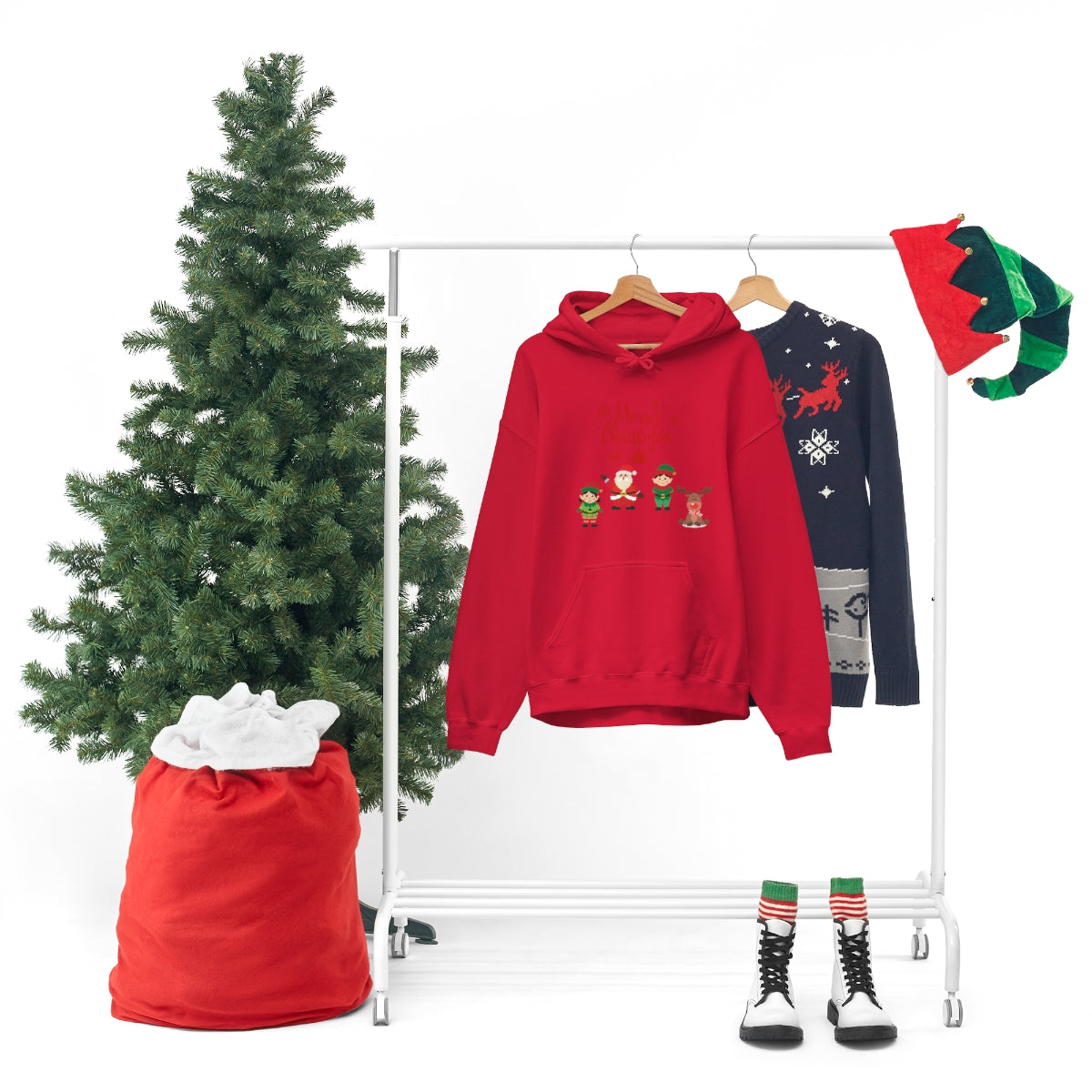 Merry Christmas From Santa & Helpers Unisex Heavy Blend™ Hooded Sweatshirt