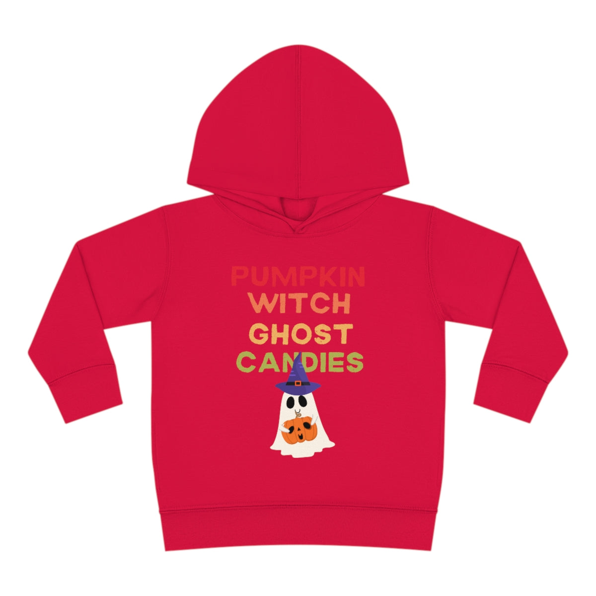 Pumpkin Witch Ghost Candies Toddler Pullover Fleece Hoodie