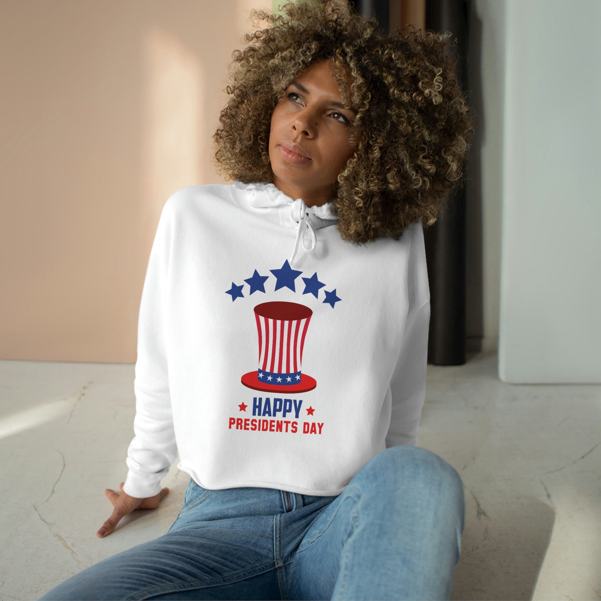 Happy President's Day Hat Crop Hoodie