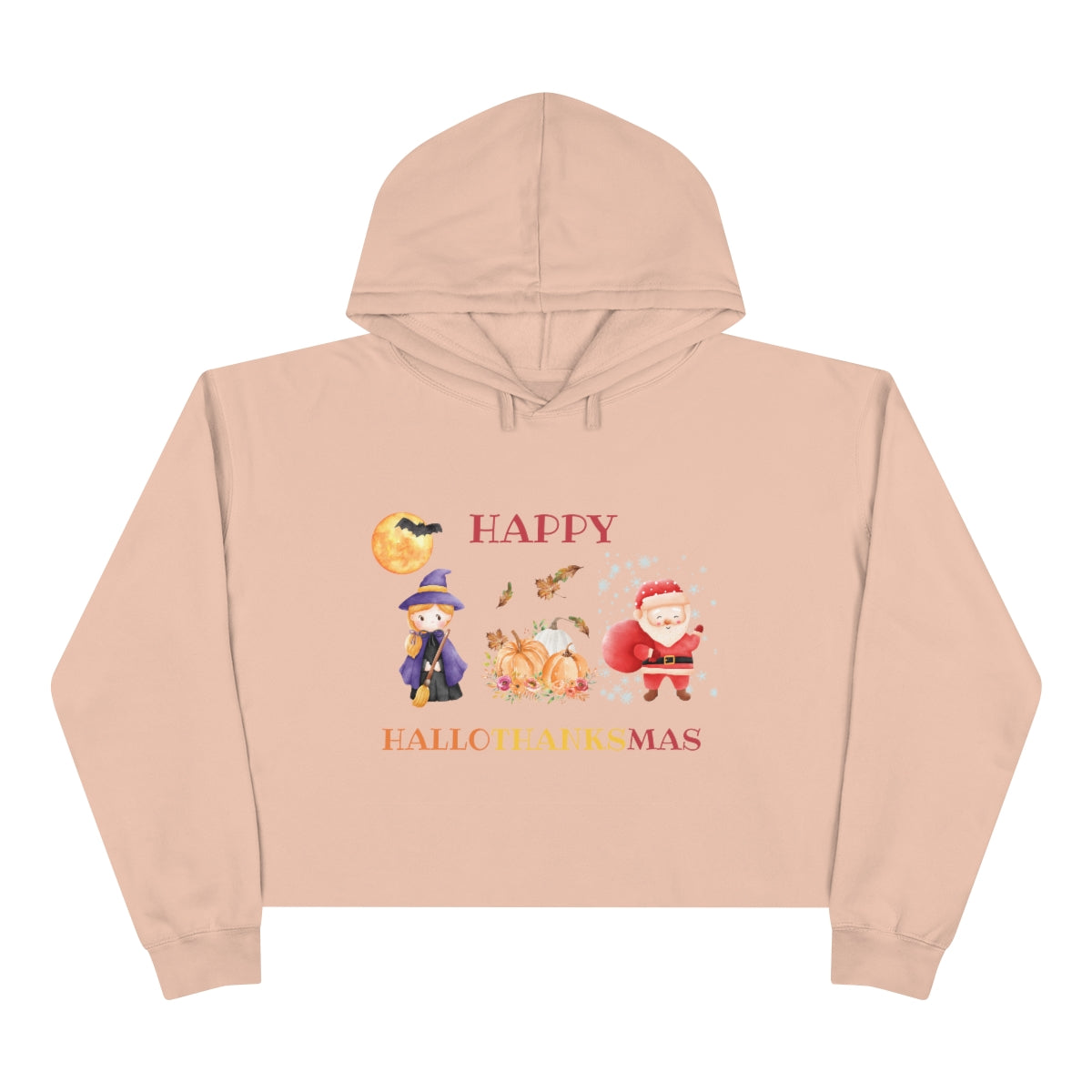 Happy Hallothanksmas Crop Hoodie