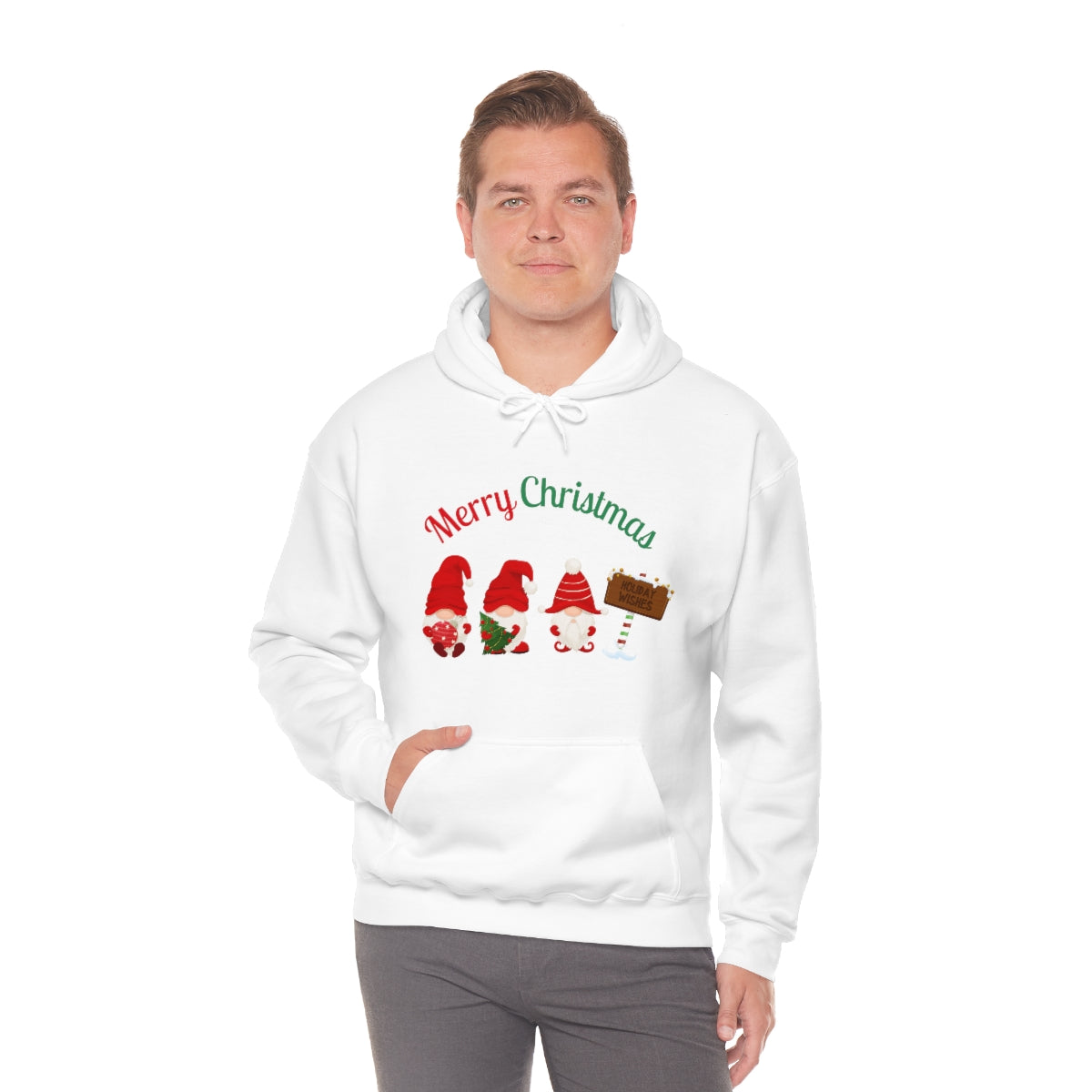 Cute Gnome Merry Christmas Unisex Heavy Blend™ Hooded Sweatshirt