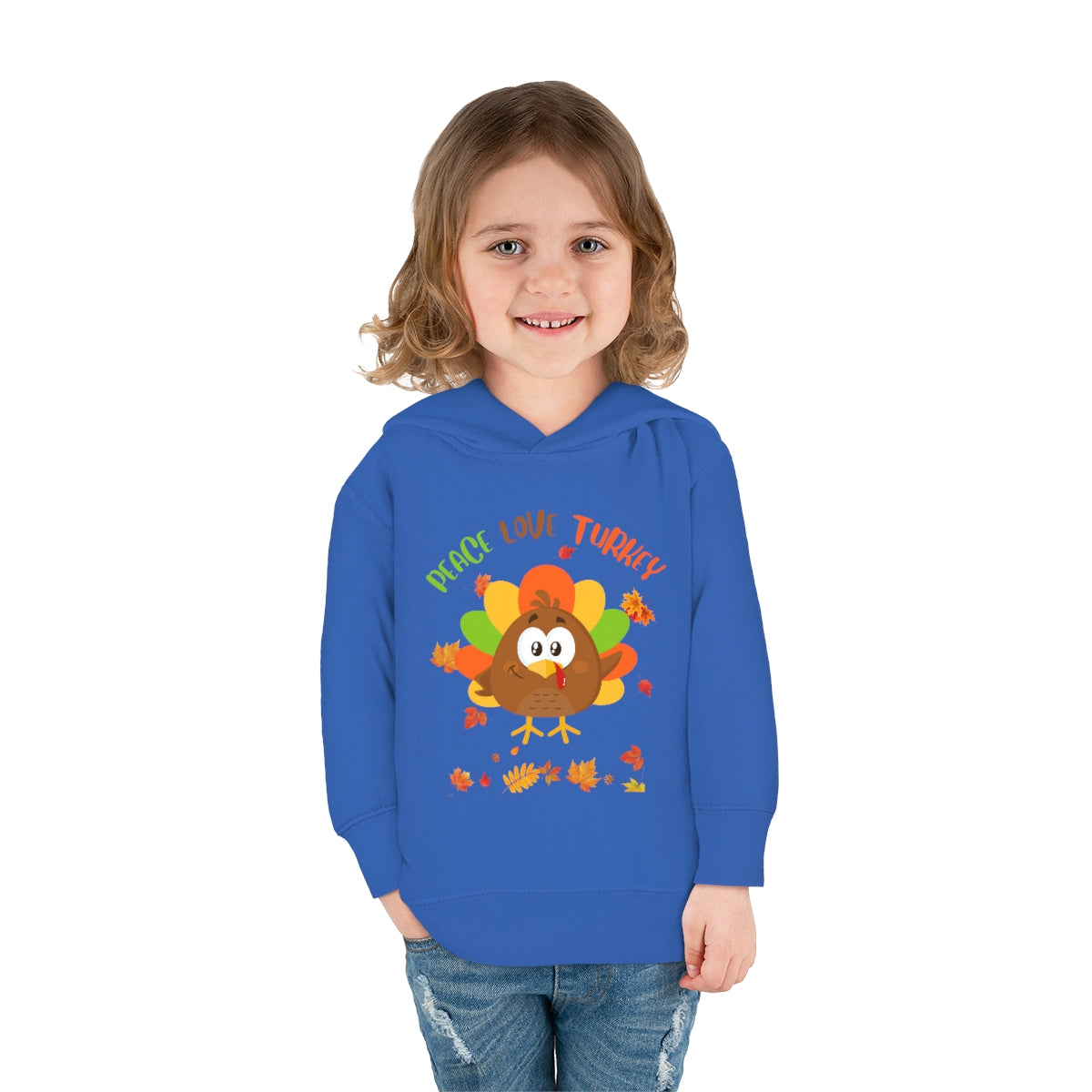 Peace Love Turkey Toddler Pullover Fleece Hoodie