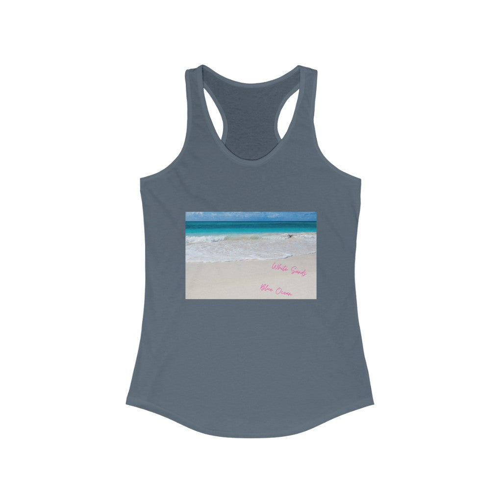 White Sands Blue Ocean Women's Ideal Racerback Tank